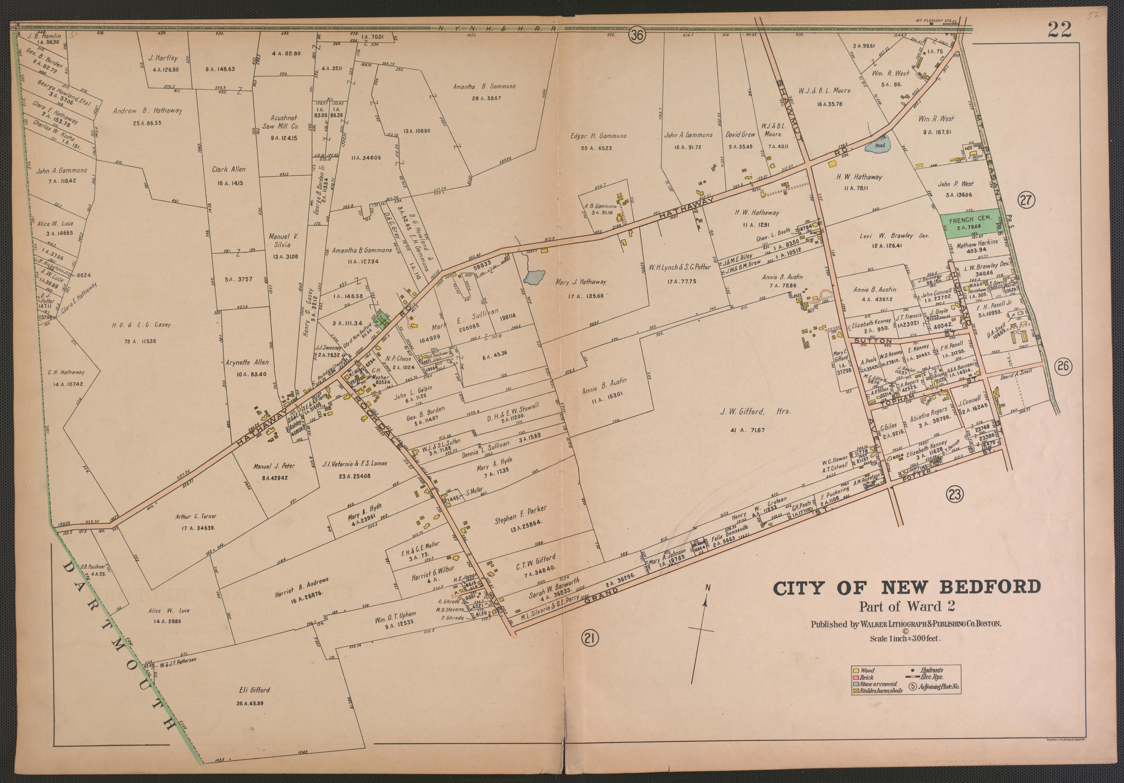 City of New Bedford--continued from Atlas of the City of New Bedford, Massachusetts : Based On Plans In the Office of the City Engineer 1911 by Relic Map Company