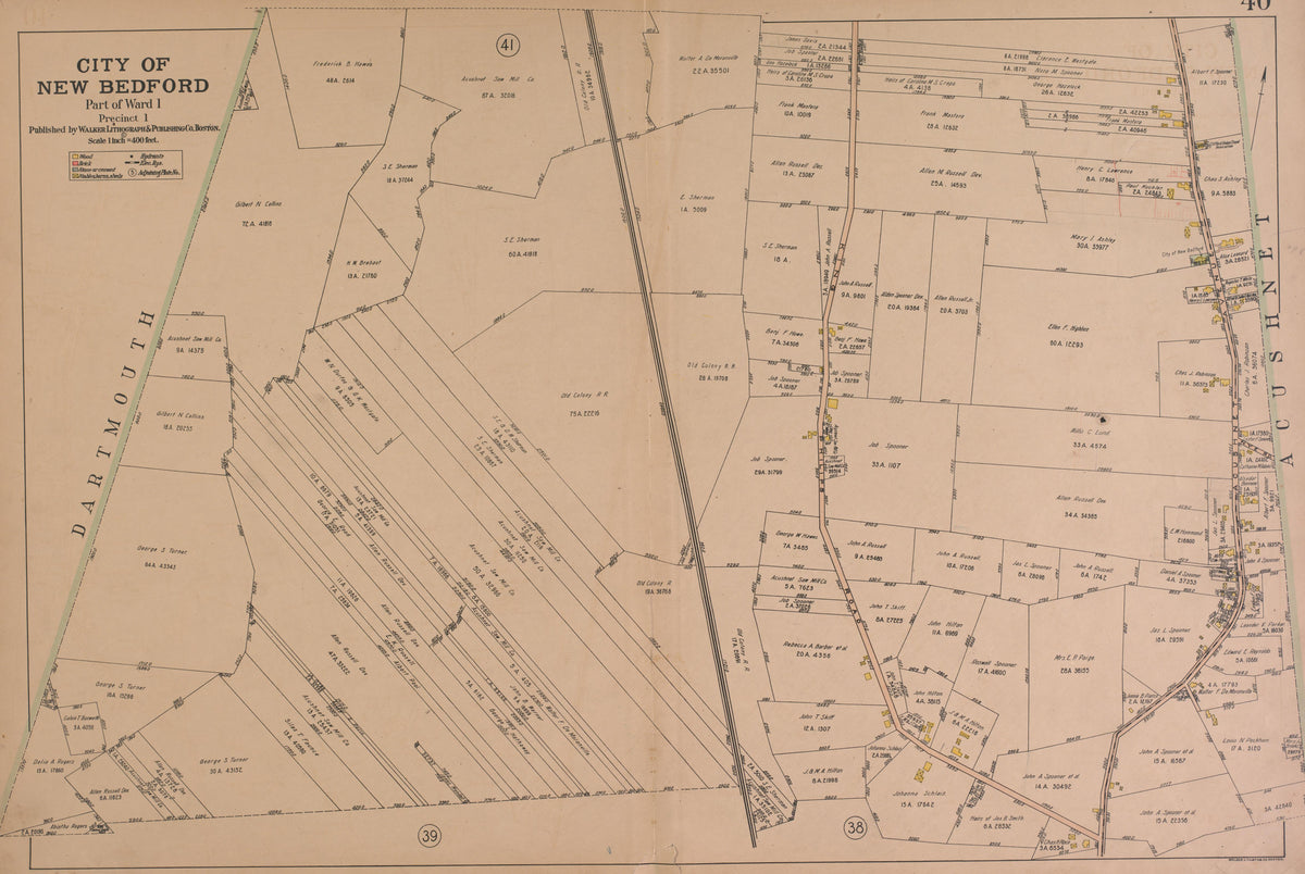 City of New Bedford--continued from Atlas of the City of New Bedford, Massachusetts : Based On Plans In the Office of the City Engineer 1911 by Relic Map Company