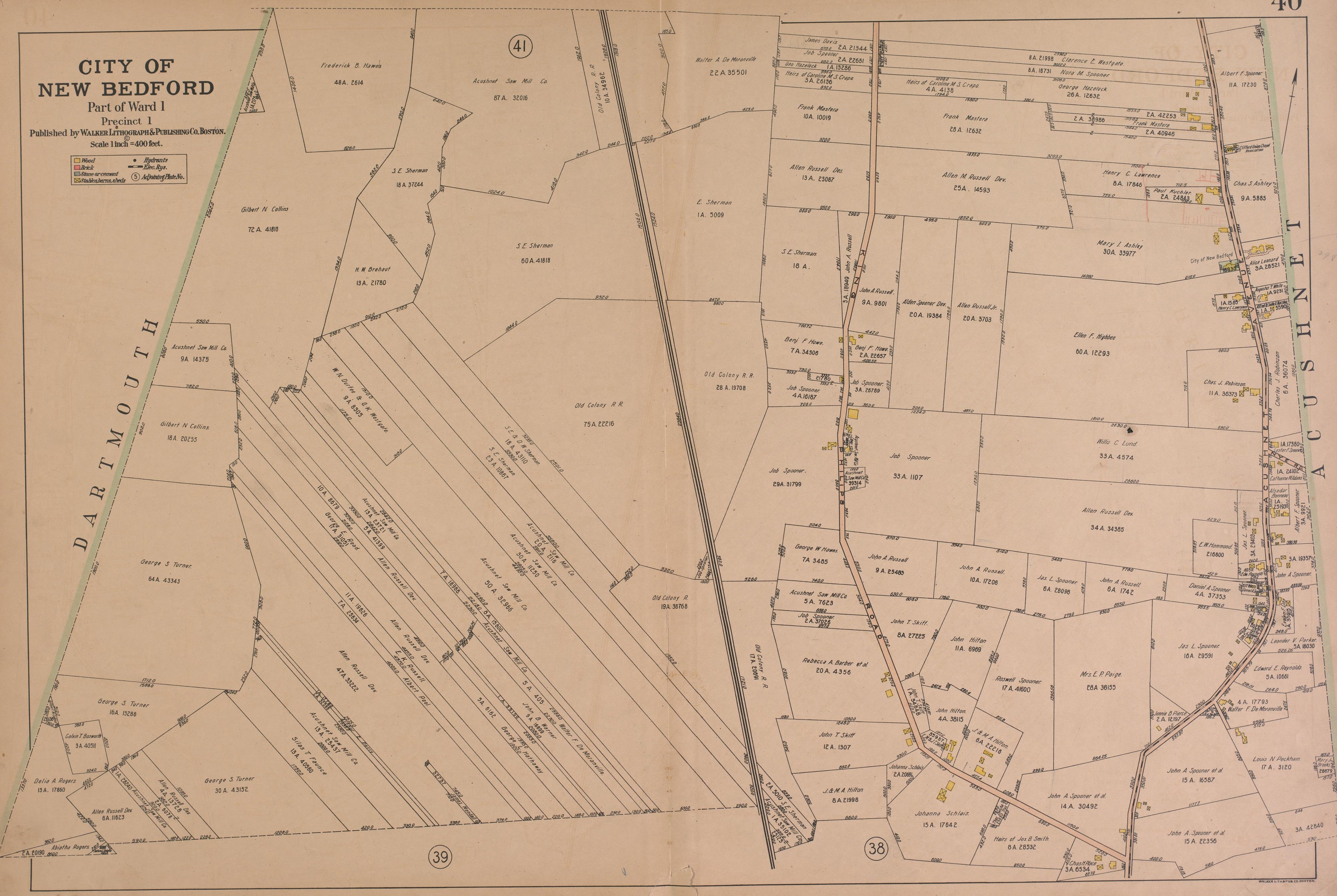 City of New Bedford--continued from Atlas of the City of New Bedford, Massachusetts : Based On Plans In the Office of the City Engineer 1911 by Relic Map Company