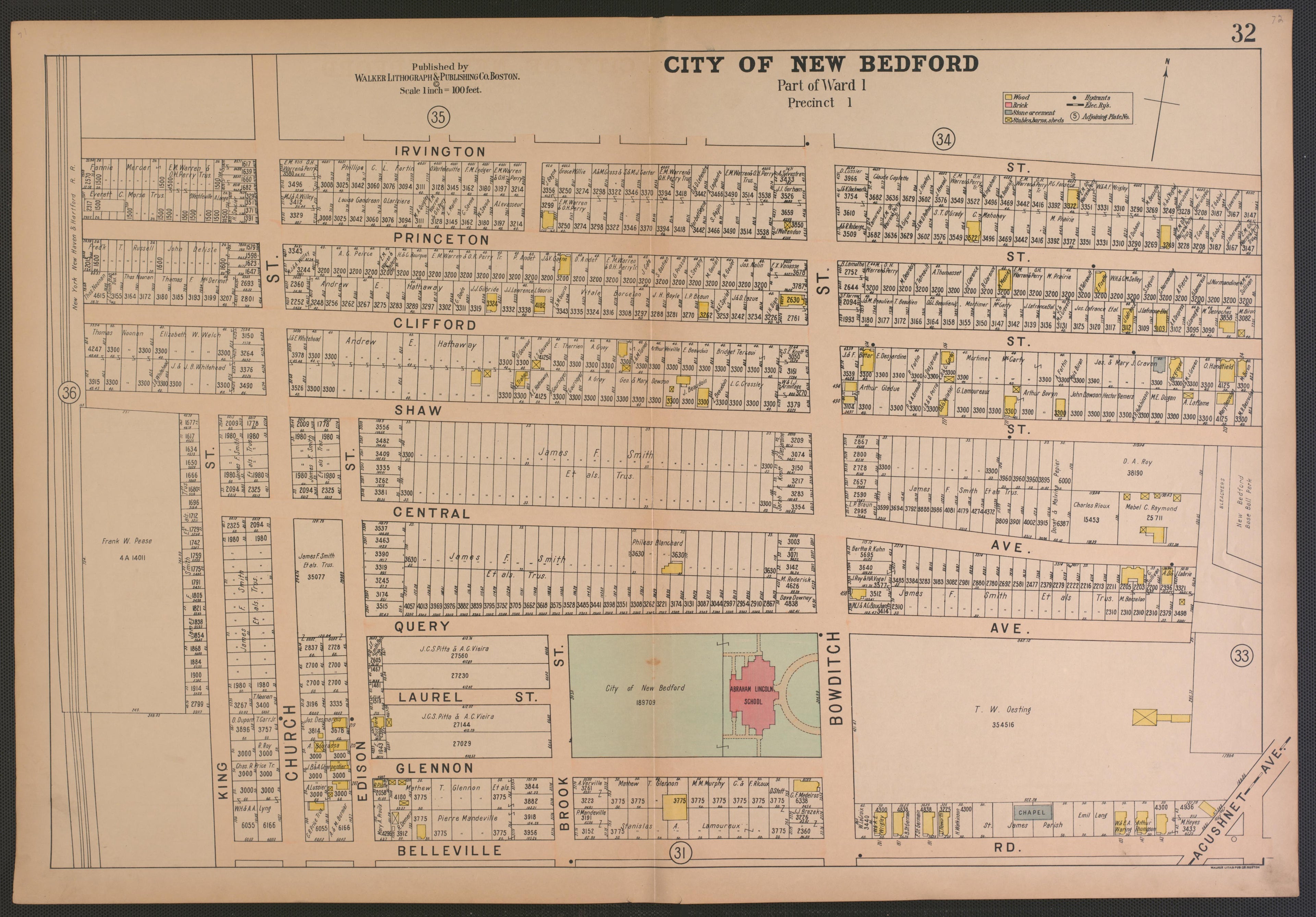 City of New Bedford--continued from Atlas of the City of New Bedford, Massachusetts : Based On Plans In the Office of the City Engineer 1911 by Relic Map Company
