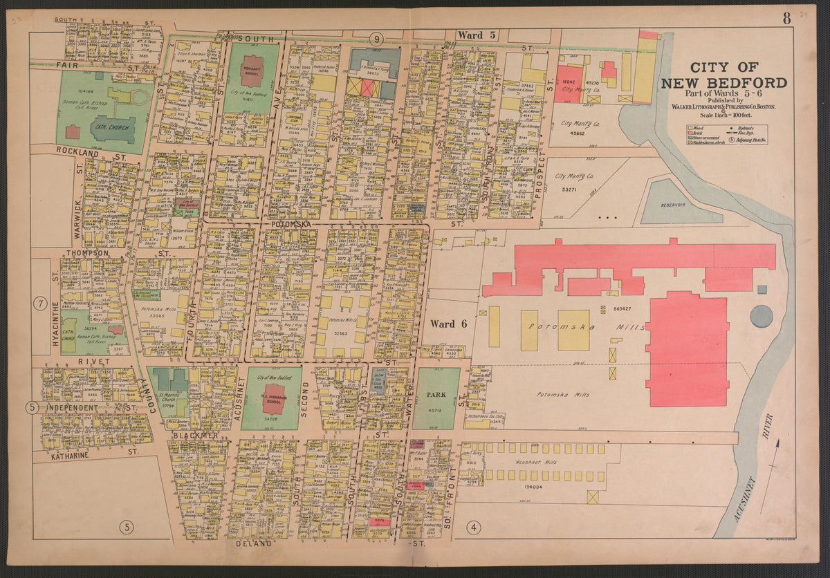 City of New Bedford--continued from Atlas of the City of New Bedford, Massachusetts : Based On Plans In the Office of the City Engineer 1911 by Relic Map Company