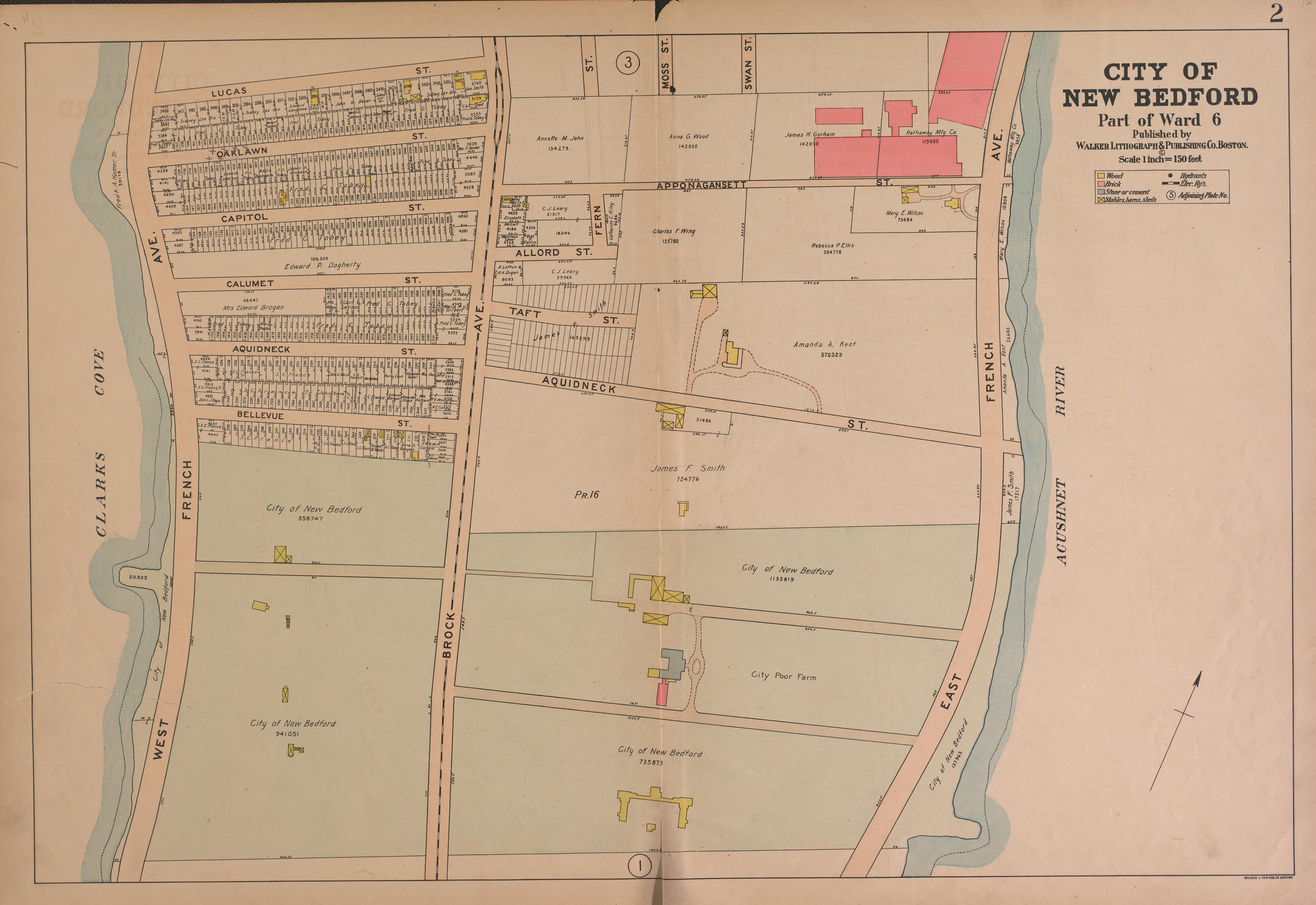 City of New Bedford--continued from Atlas of the City of New Bedford, Massachusetts : Based On Plans In the Office of the City Engineer 1911 by Relic Map Company