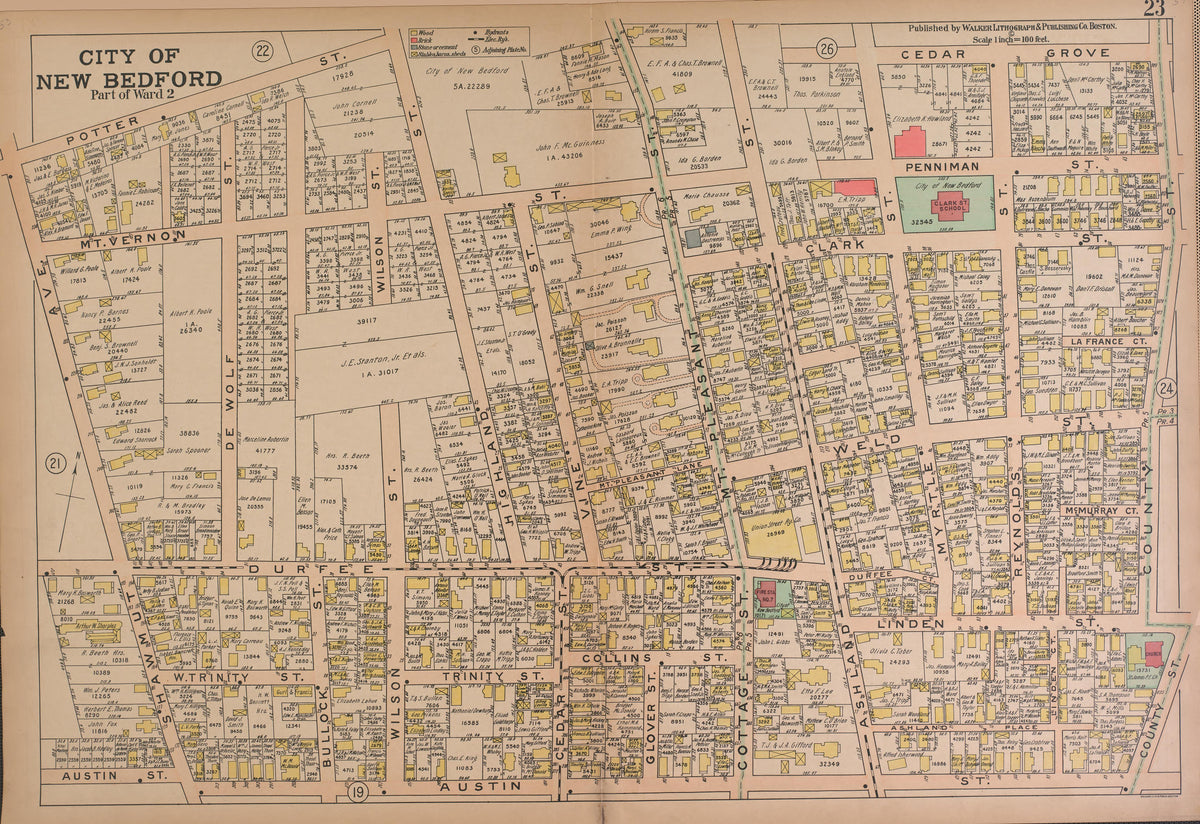 City of New Bedford--continued from Atlas of the City of New Bedford, Massachusetts : Based On Plans In the Office of the City Engineer 1911 by Relic Map Company