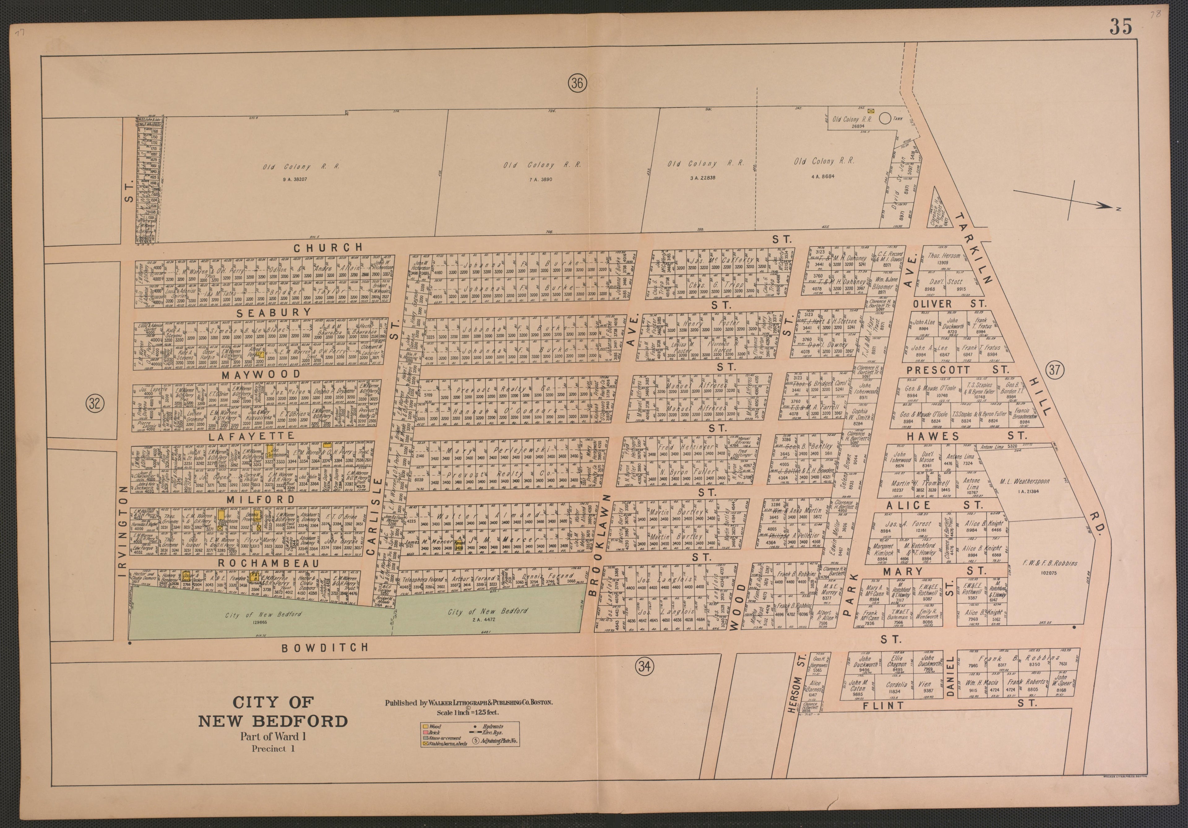 City of New Bedford--continued from Atlas of the City of New Bedford, Massachusetts : Based On Plans In the Office of the City Engineer 1911 by Relic Map Company