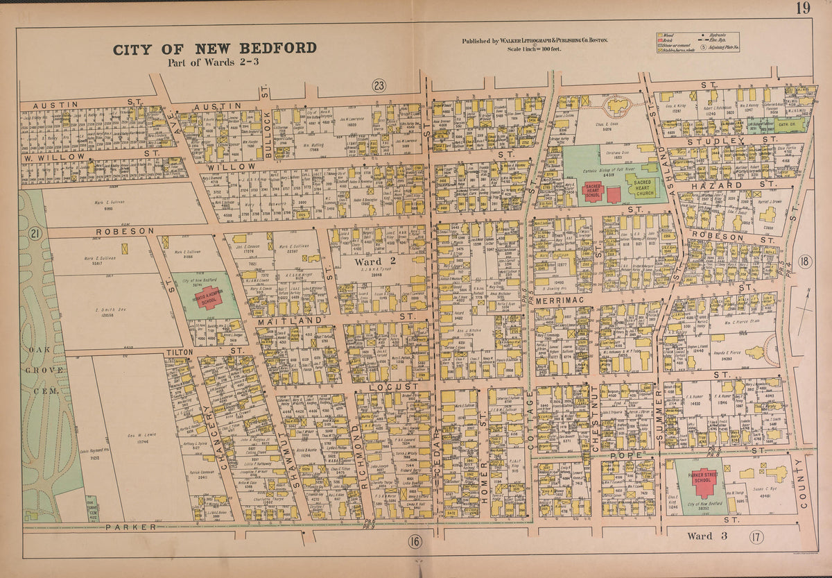 City of New Bedford--continued from Atlas of the City of New Bedford, Massachusetts : Based On Plans In the Office of the City Engineer 1911 by Relic Map Company