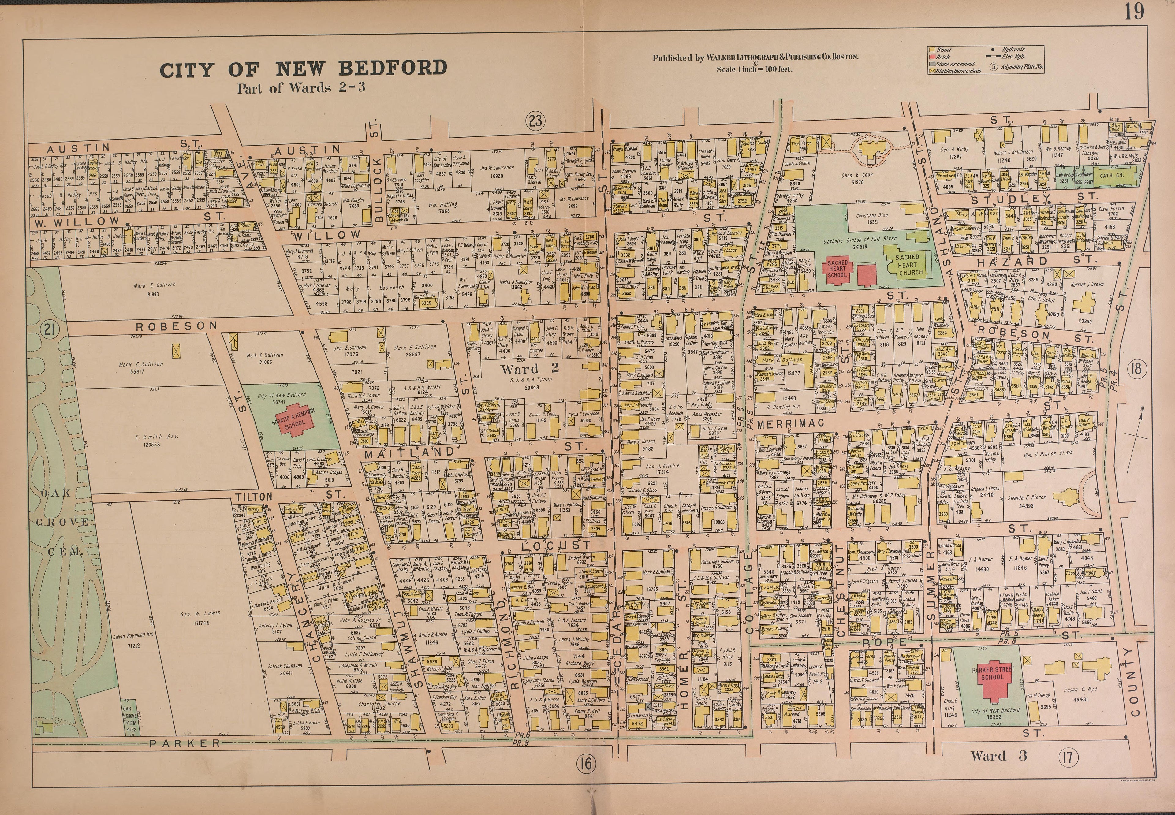 City of New Bedford--continued from Atlas of the City of New Bedford, Massachusetts : Based On Plans In the Office of the City Engineer 1911 by Relic Map Company