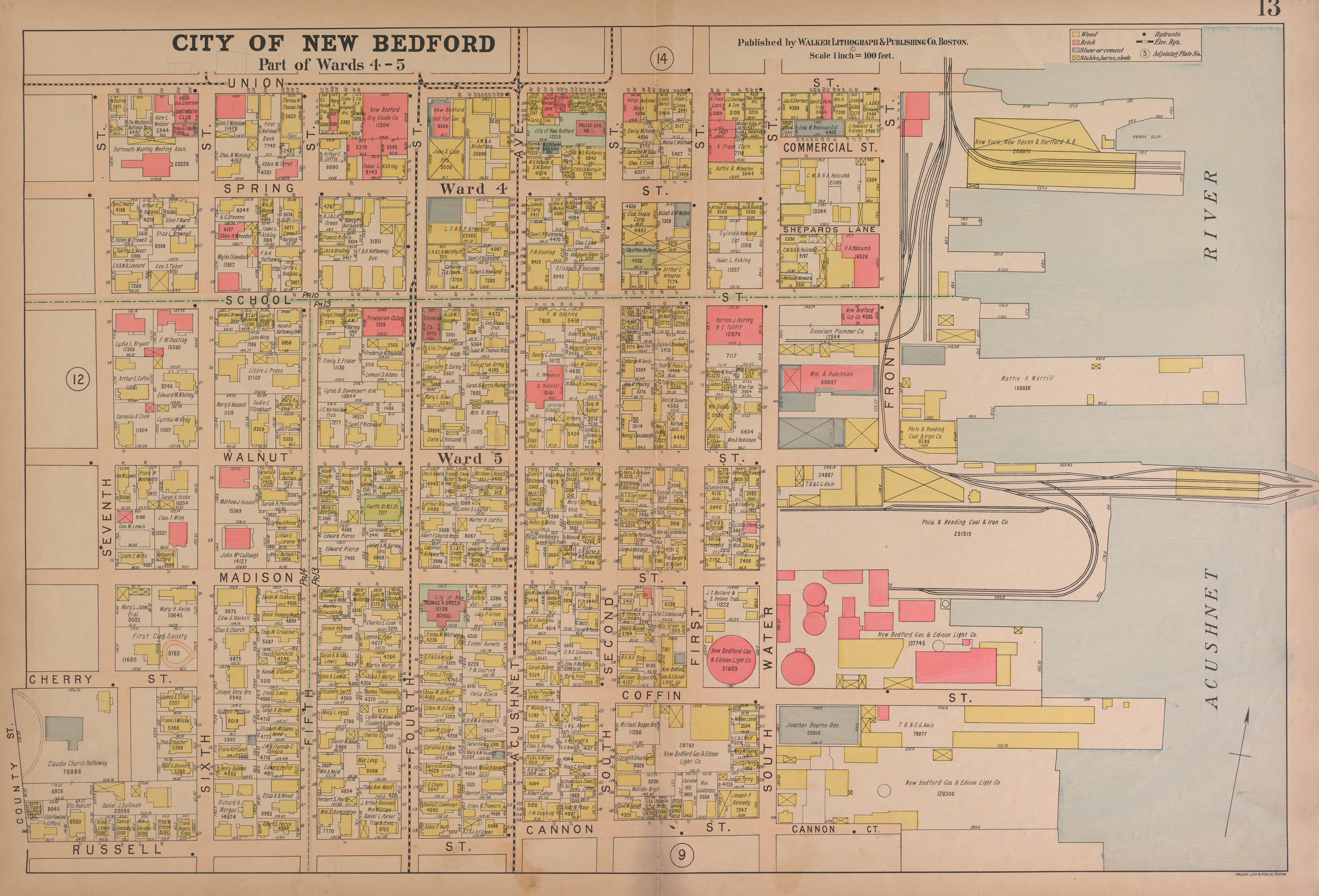 City of New Bedford--continued from Atlas of the City of New Bedford, Massachusetts : Based On Plans In the Office of the City Engineer 1911 by Relic Map Company