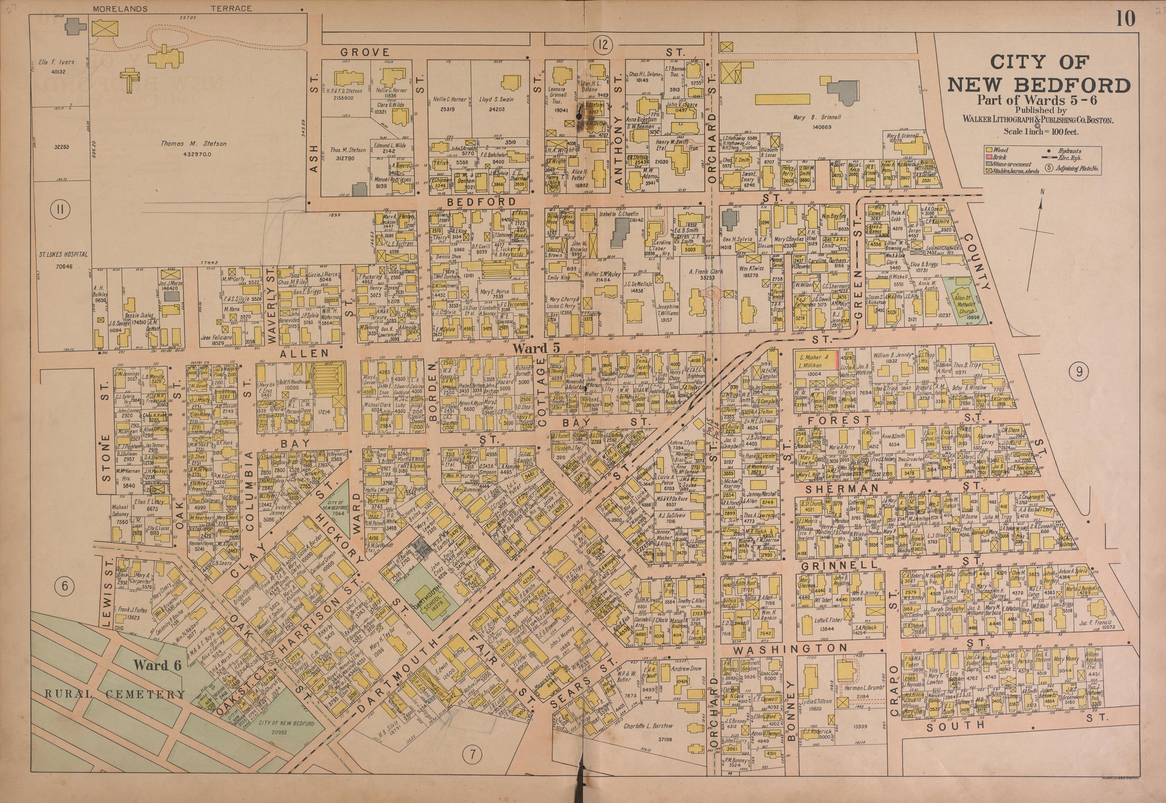 City of New Bedford--continued from Atlas of the City of New Bedford, Massachusetts : Based On Plans In the Office of the City Engineer 1911 by Relic Map Company