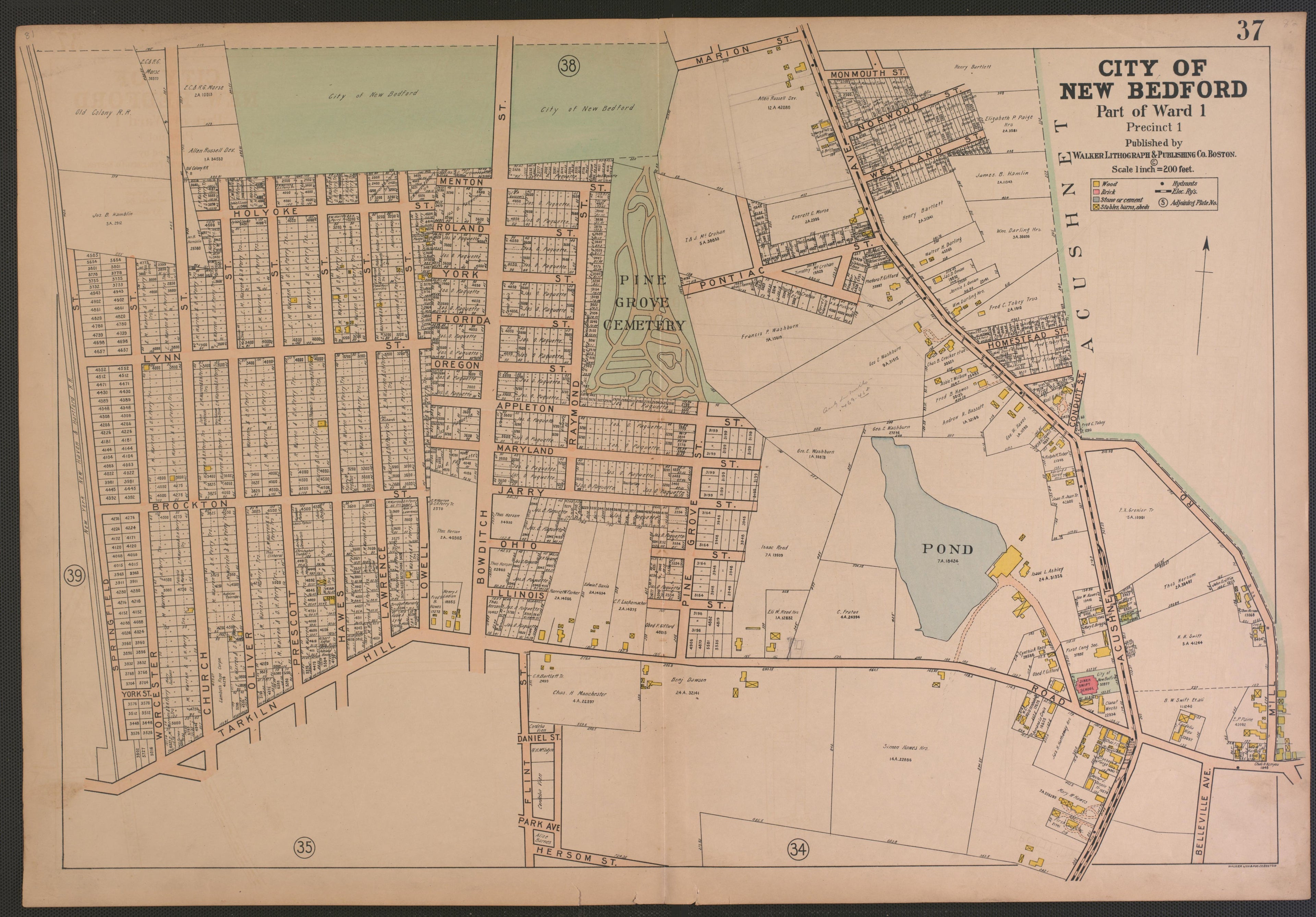 City of New Bedford--continued from Atlas of the City of New Bedford, Massachusetts : Based On Plans In the Office of the City Engineer 1911 by Relic Map Company