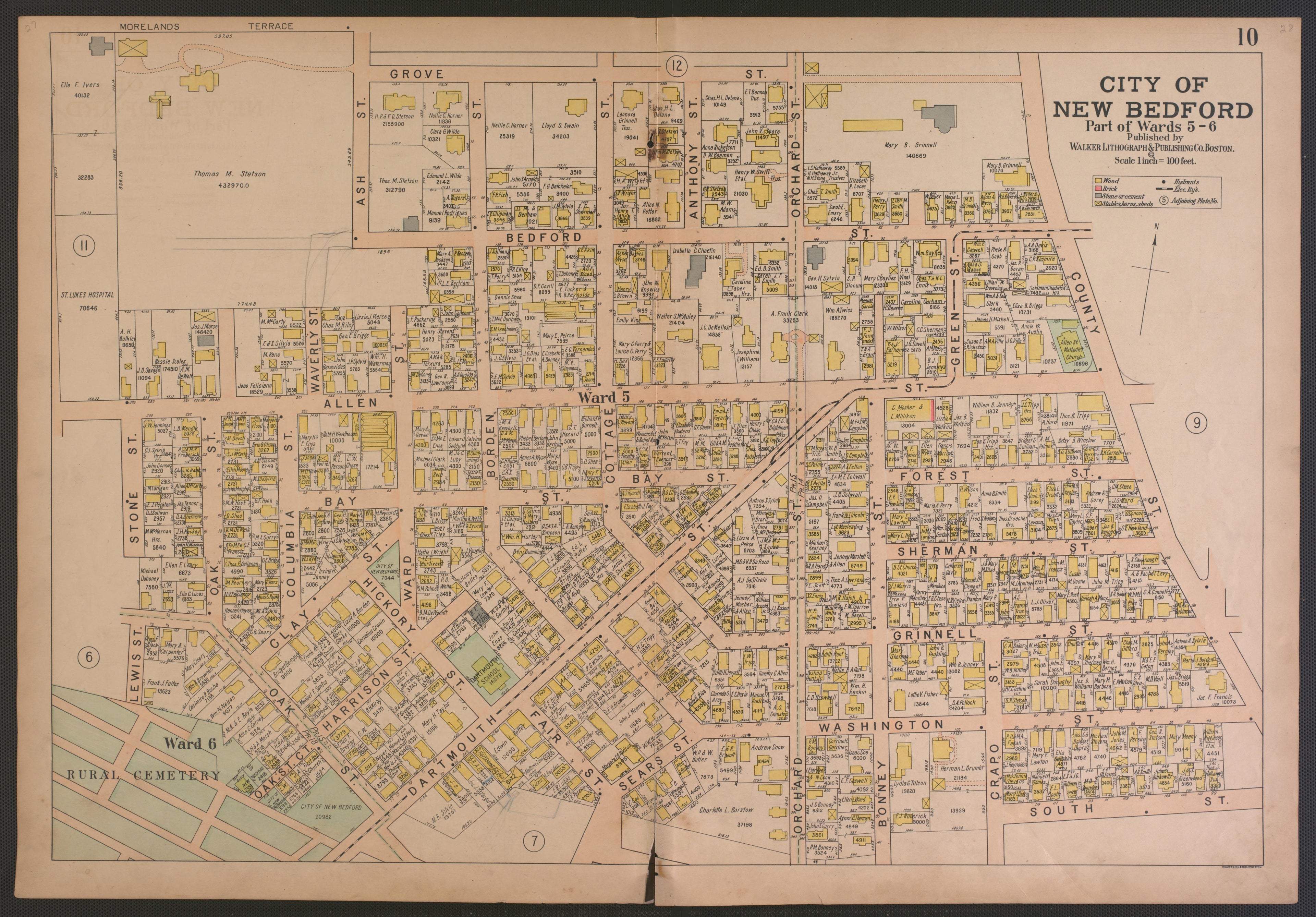 City of New Bedford--continued from Atlas of the City of New Bedford, Massachusetts : Based On Plans In the Office of the City Engineer 1911 by Relic Map Company