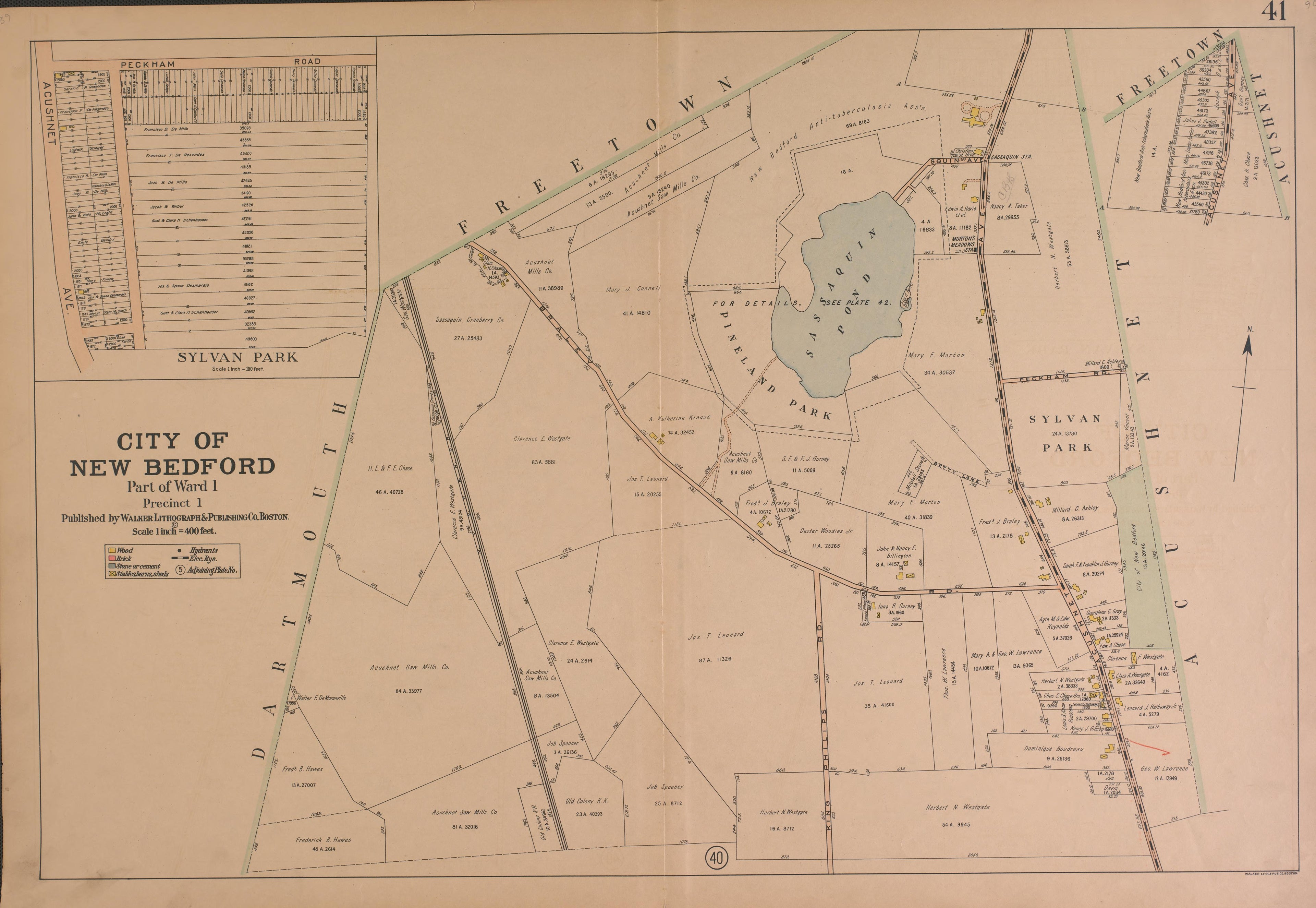 City of New Bedford--continued from Atlas of the City of New Bedford, Massachusetts : Based On Plans In the Office of the City Engineer 1911 by Relic Map Company
