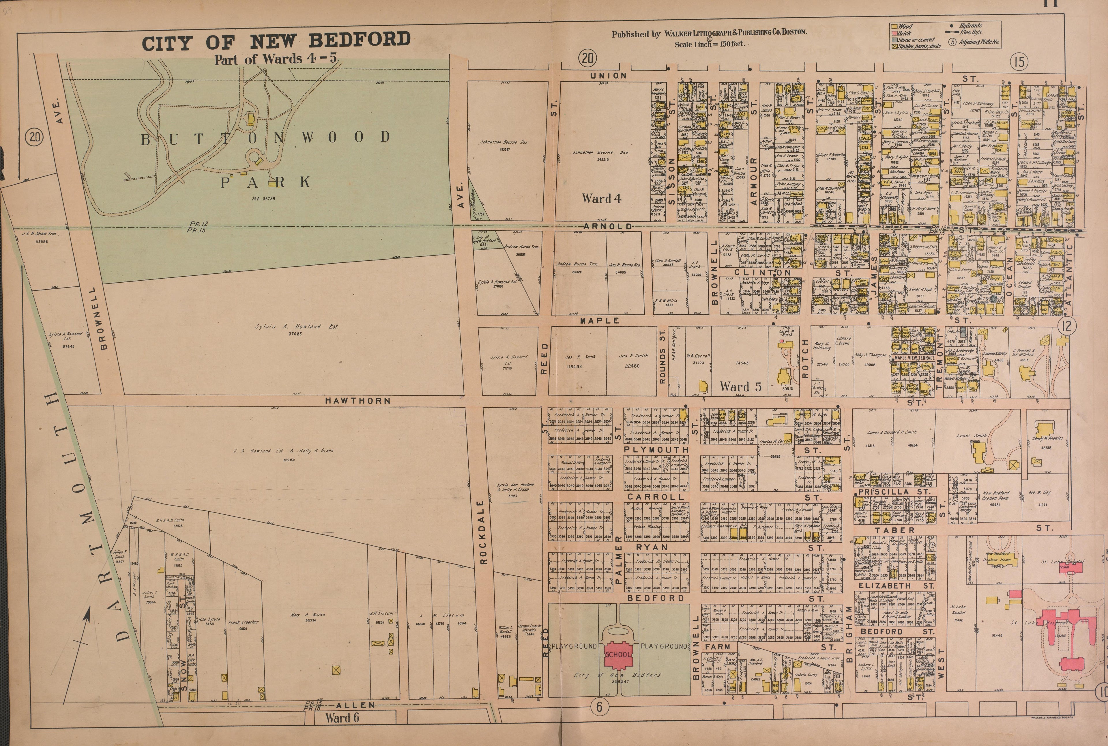 City of New Bedford--continued from Atlas of the City of New Bedford, Massachusetts : Based On Plans In the Office of the City Engineer 1911 by Relic Map Company