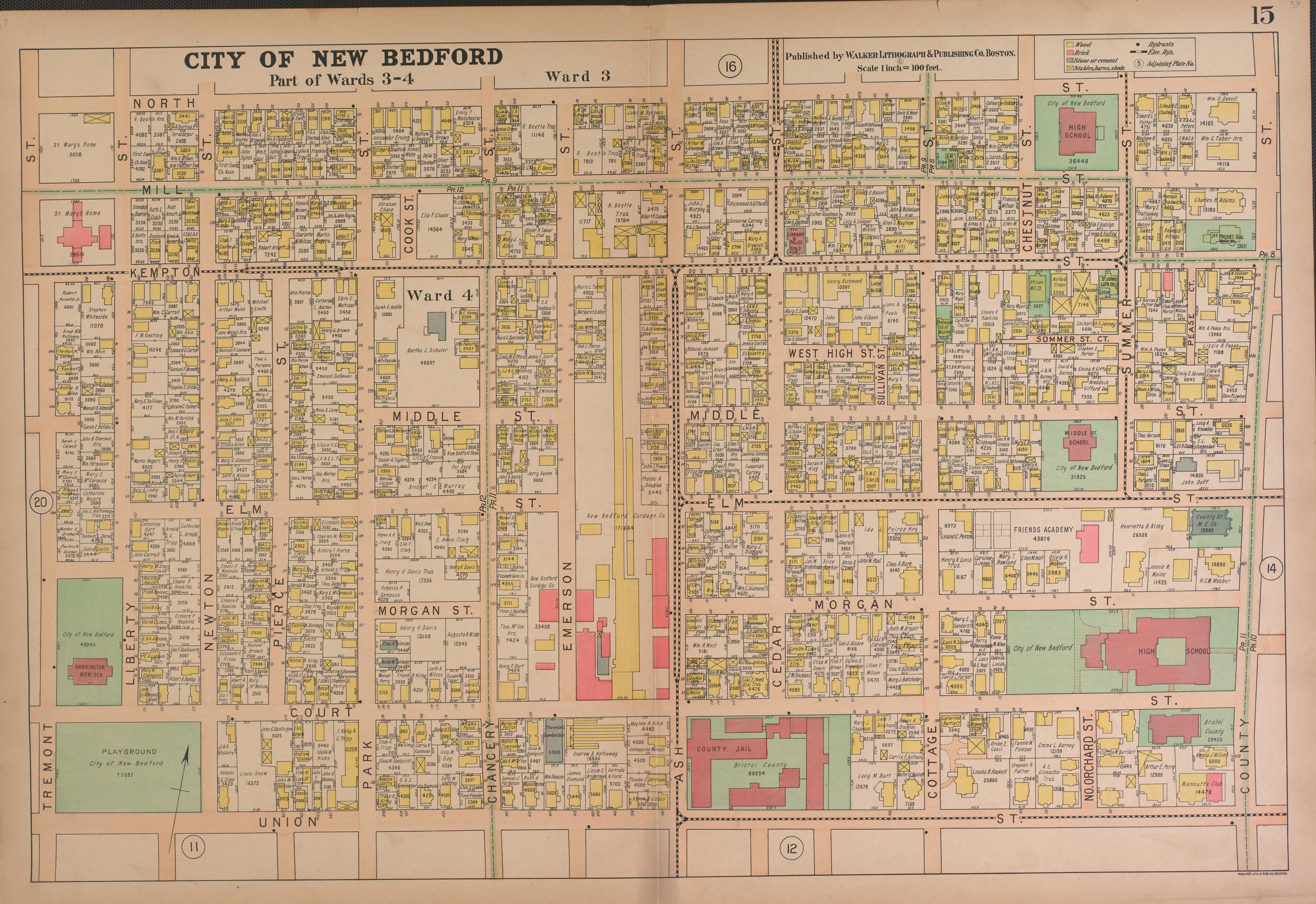 City of New Bedford--continued from Atlas of the City of New Bedford, Massachusetts : Based On Plans In the Office of the City Engineer 1911 by Relic Map Company