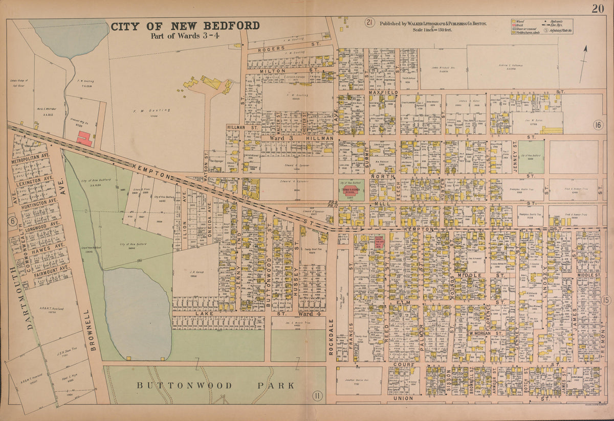 City of New Bedford--continued from Atlas of the City of New Bedford, Massachusetts : Based On Plans In the Office of the City Engineer 1911 by Relic Map Company