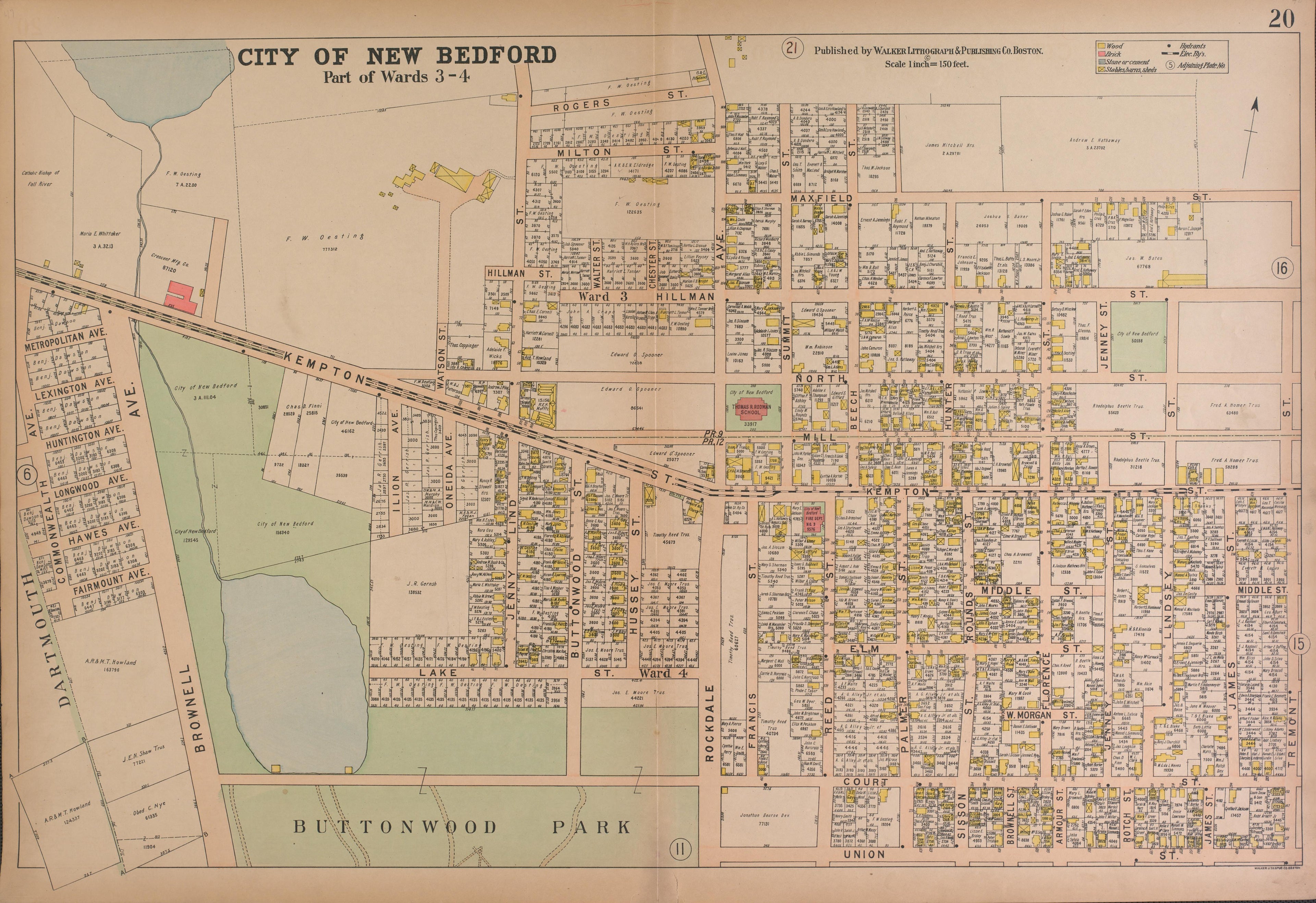 City of New Bedford--continued from Atlas of the City of New Bedford, Massachusetts : Based On Plans In the Office of the City Engineer 1911 by Relic Map Company