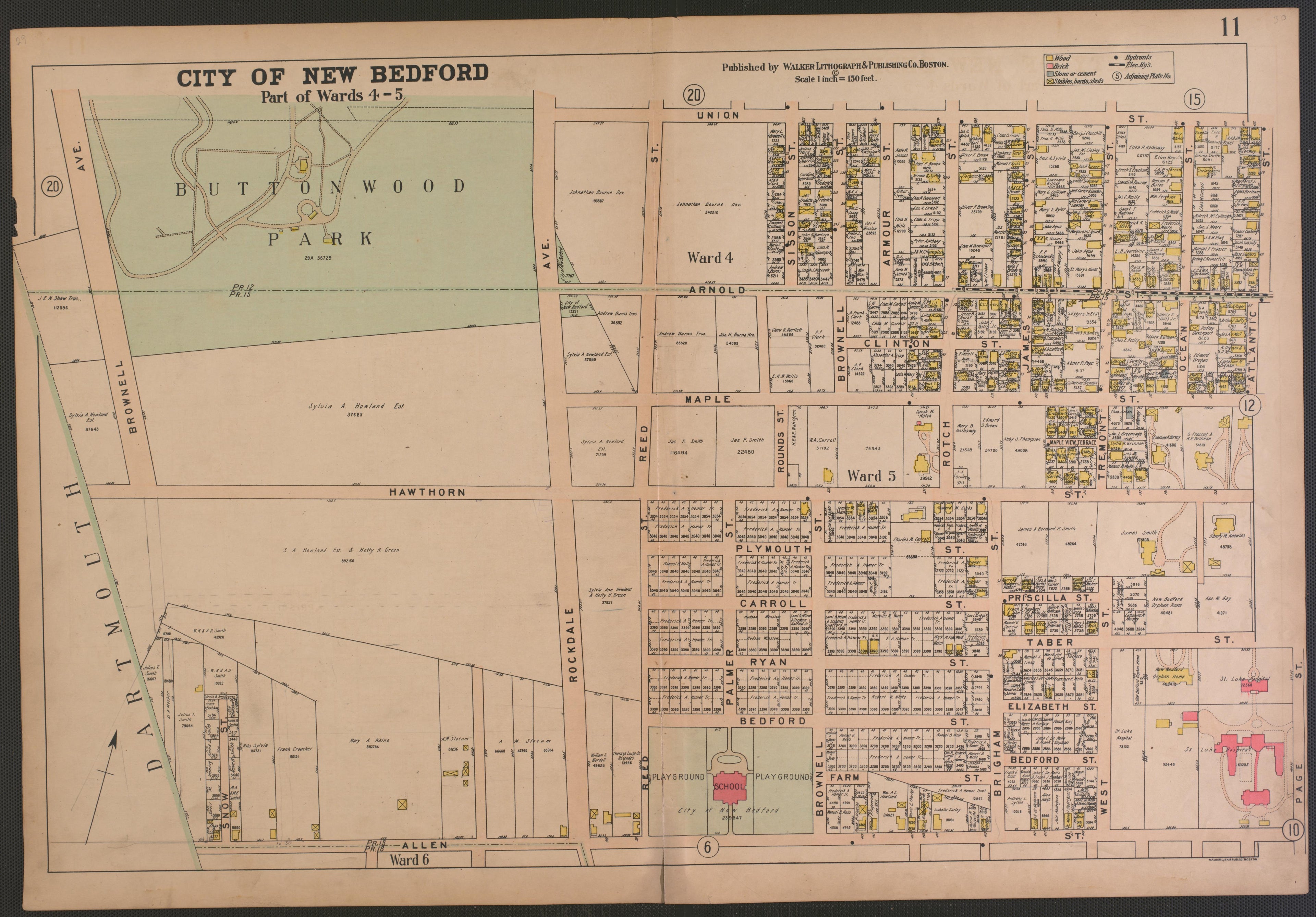 City of New Bedford--continued from Atlas of the City of New Bedford, Massachusetts : Based On Plans In the Office of the City Engineer 1911 by Relic Map Company