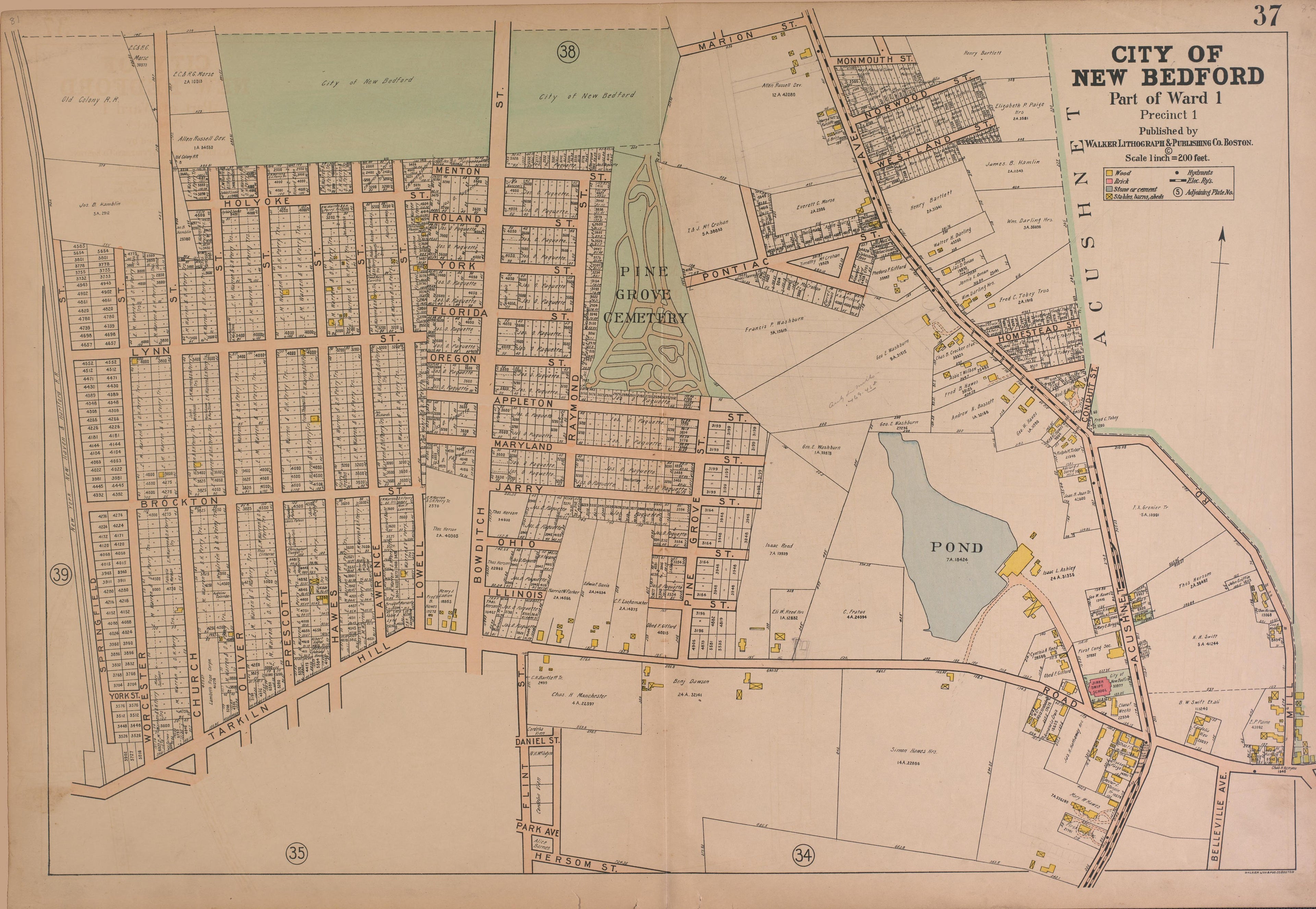 City of New Bedford--continued from Atlas of the City of New Bedford, Massachusetts : Based On Plans In the Office of the City Engineer 1911 by Relic Map Company