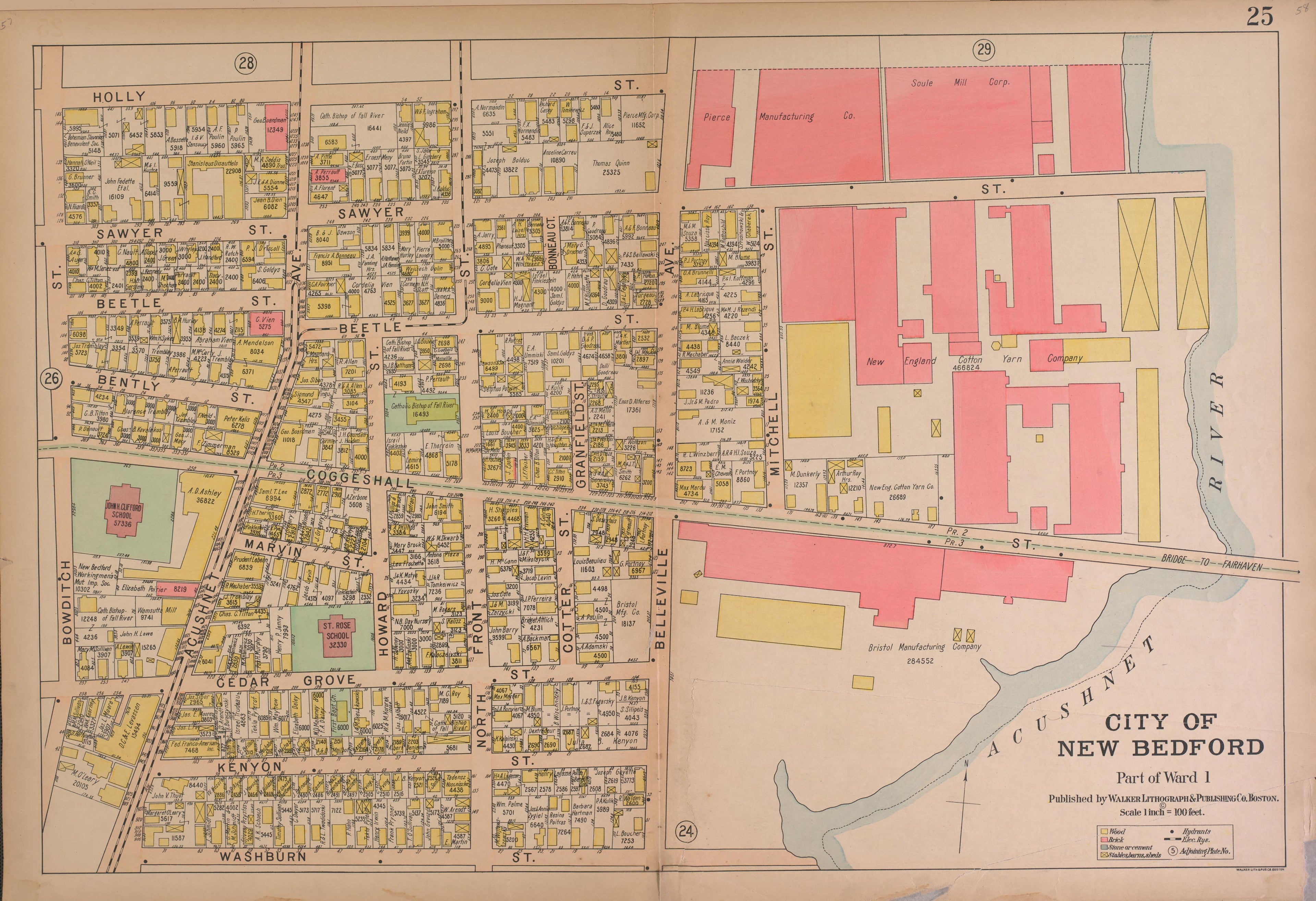 City of New Bedford--continued from Atlas of the City of New Bedford, Massachusetts : Based On Plans In the Office of the City Engineer 1911 by Relic Map Company
