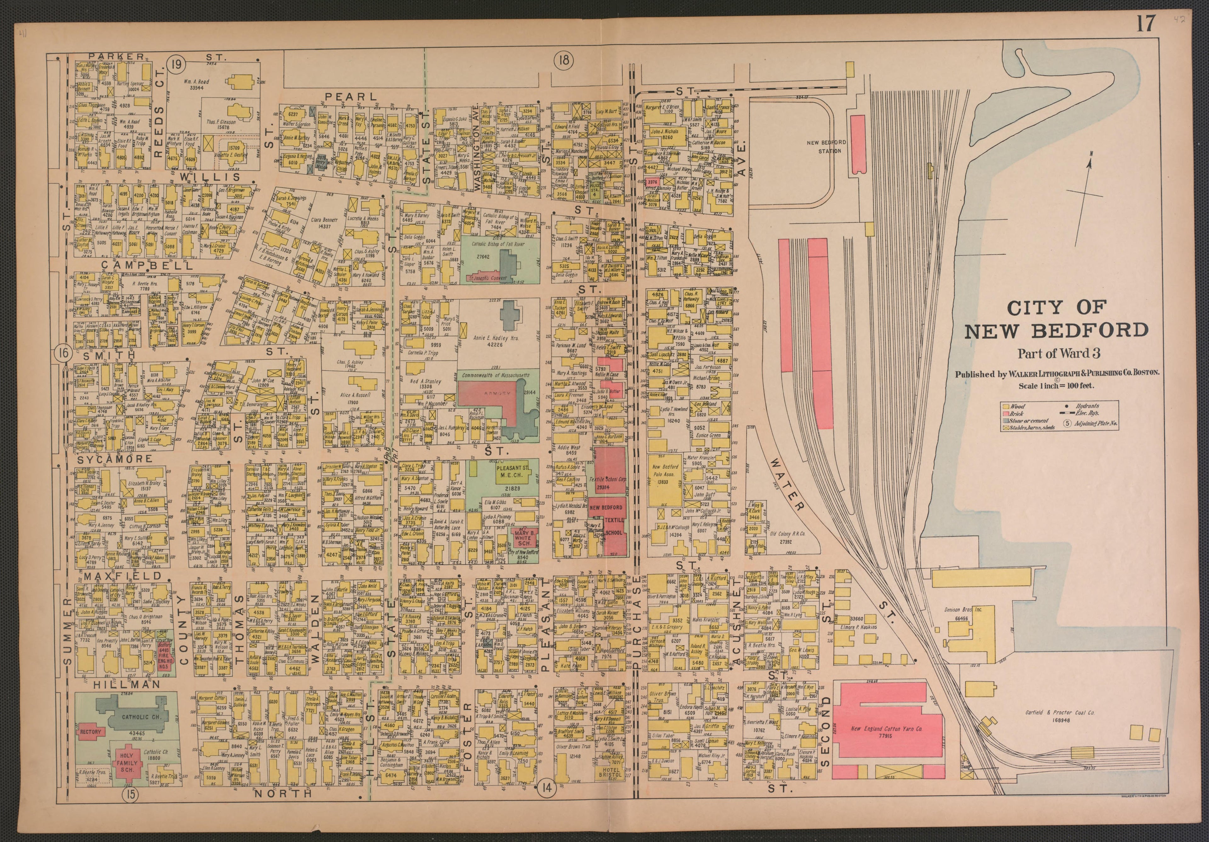 City of New Bedford--continued from Atlas of the City of New Bedford, Massachusetts : Based On Plans In the Office of the City Engineer 1911 by Relic Map Company