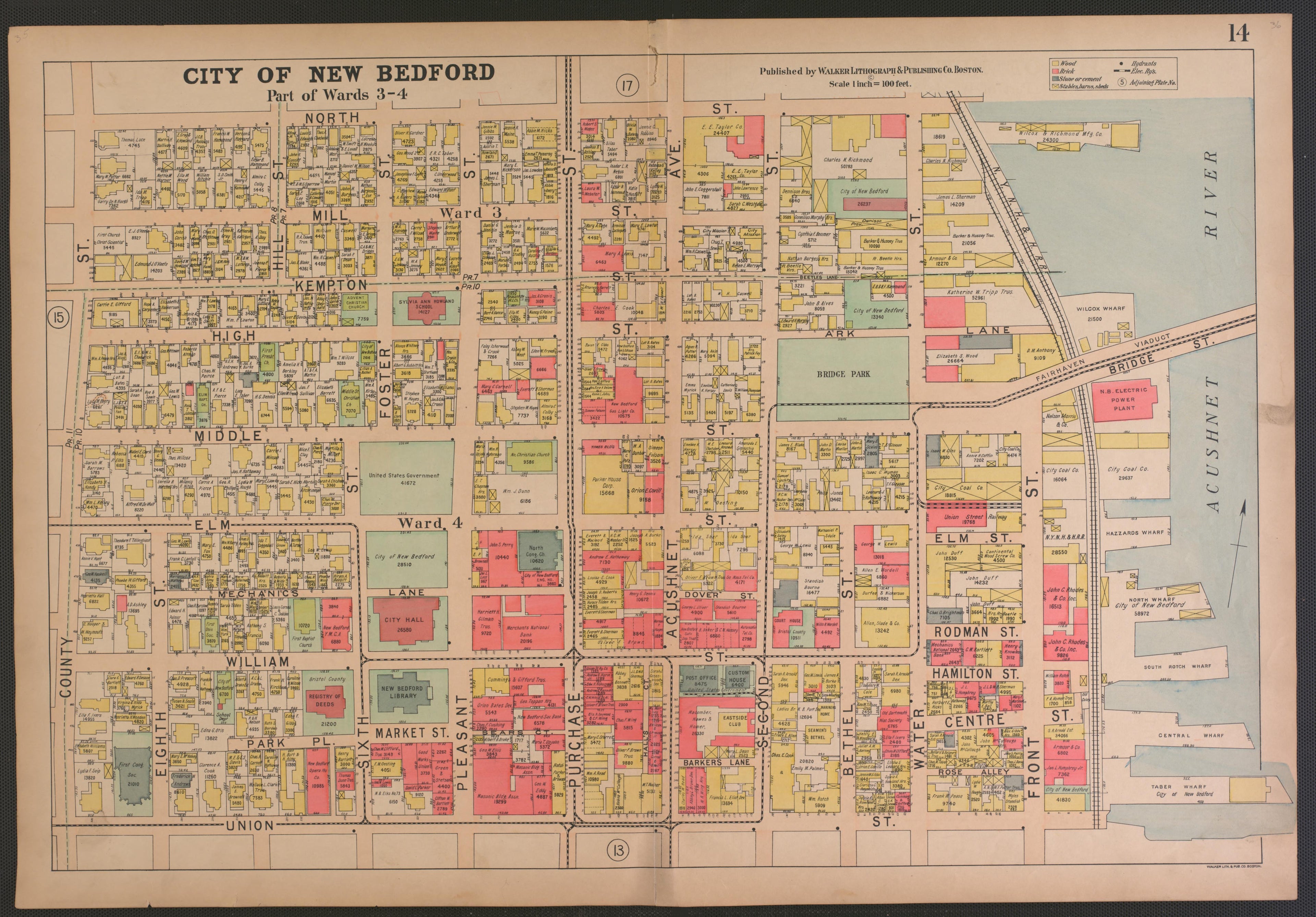 City of New Bedford--continued from Atlas of the City of New Bedford, Massachusetts : Based On Plans In the Office of the City Engineer 1911 by Relic Map Company
