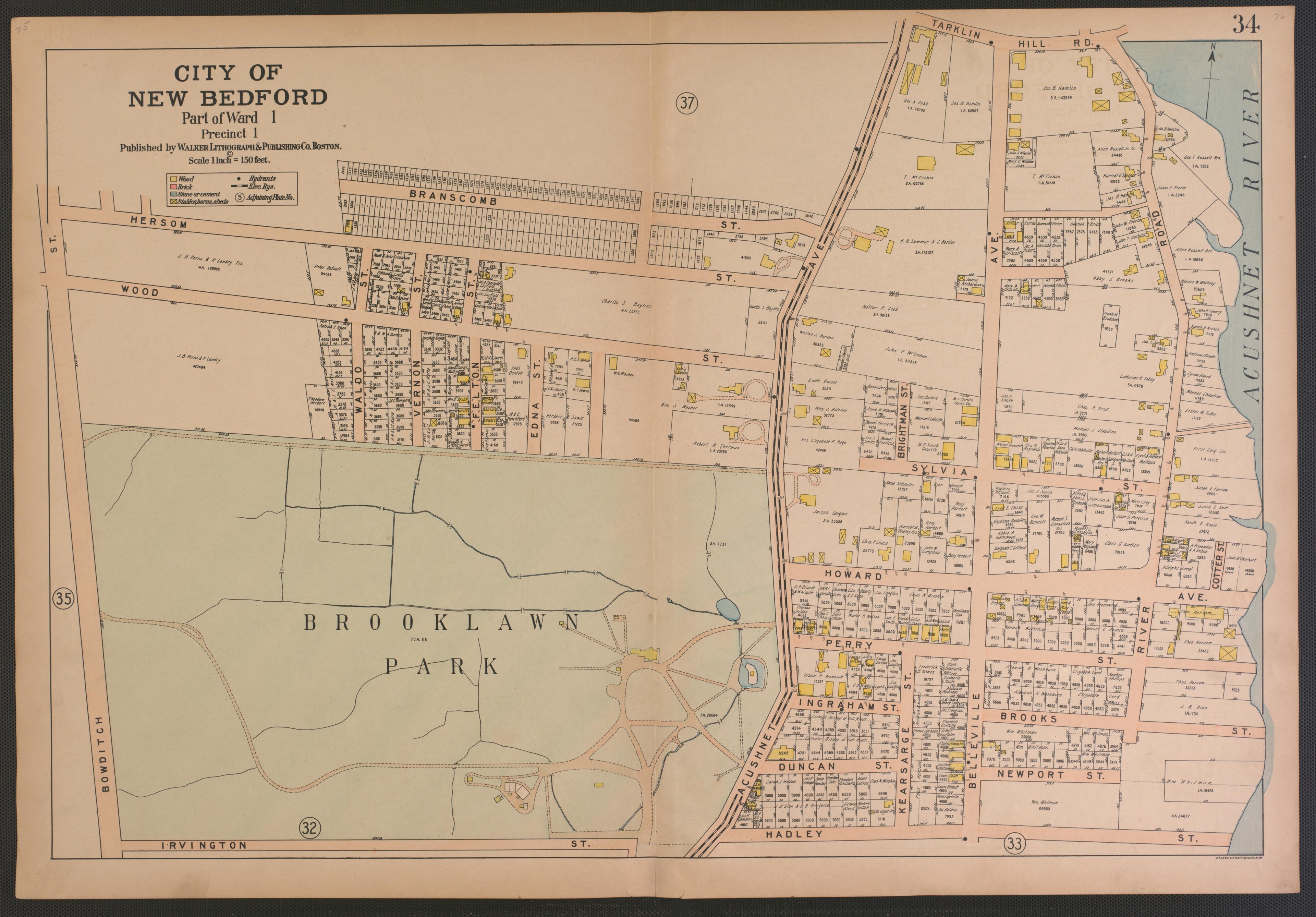City of New Bedford--continued from Atlas of the City of New Bedford, Massachusetts : Based On Plans In the Office of the City Engineer 1911 by Relic Map Company