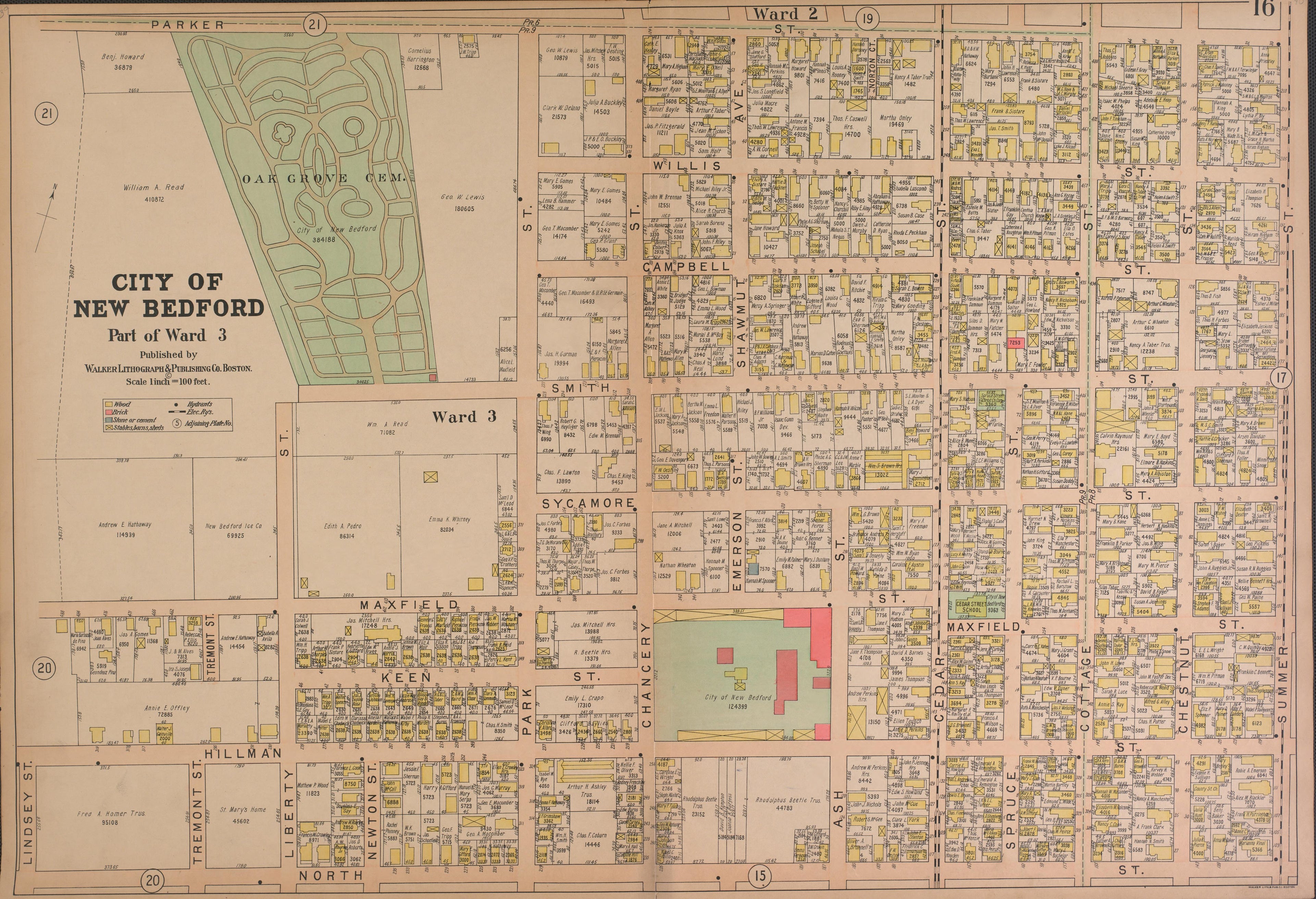 City of New Bedford--continued from Atlas of the City of New Bedford, Massachusetts : Based On Plans In the Office of the City Engineer 1911 by Relic Map Company