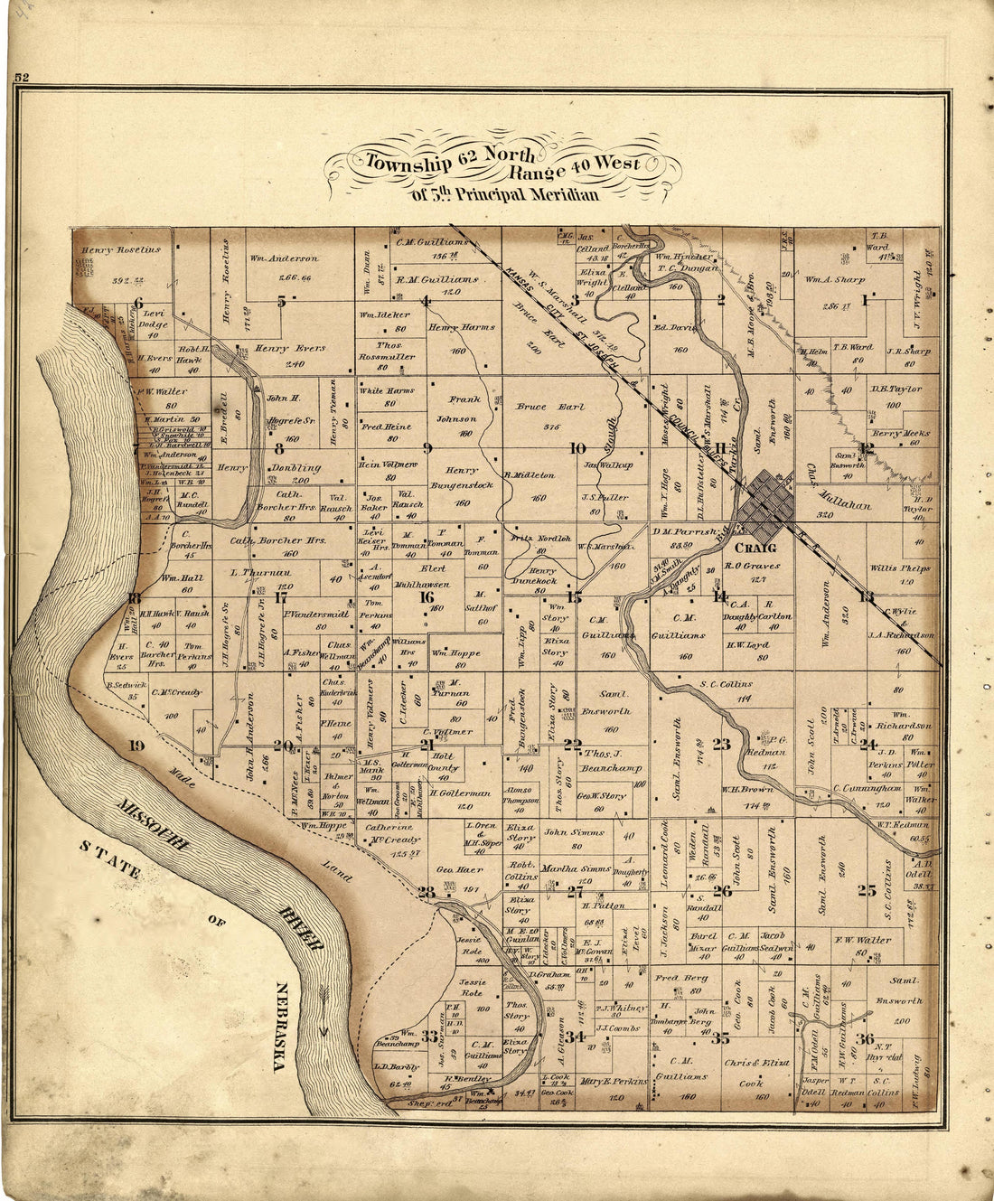 This old map of Holt County, Missouri, was created by Brink, McDonough & Co in 1877
