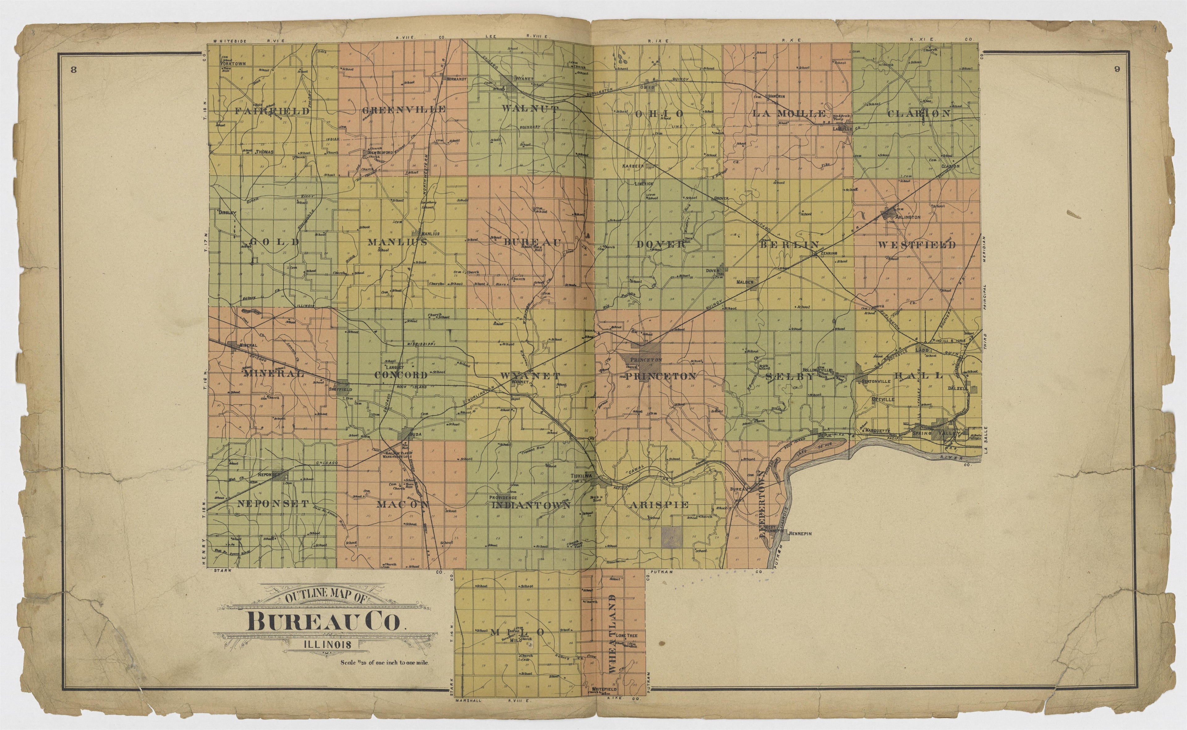 Image 6 of 20th Century Atlas of Bureau County, Illinois from 20th Century Atlas of Bureau County, Illinois : Containing Maps of Villages, Cities and Townships of the County, of the State, United States and World 1905 by Relic Map Company