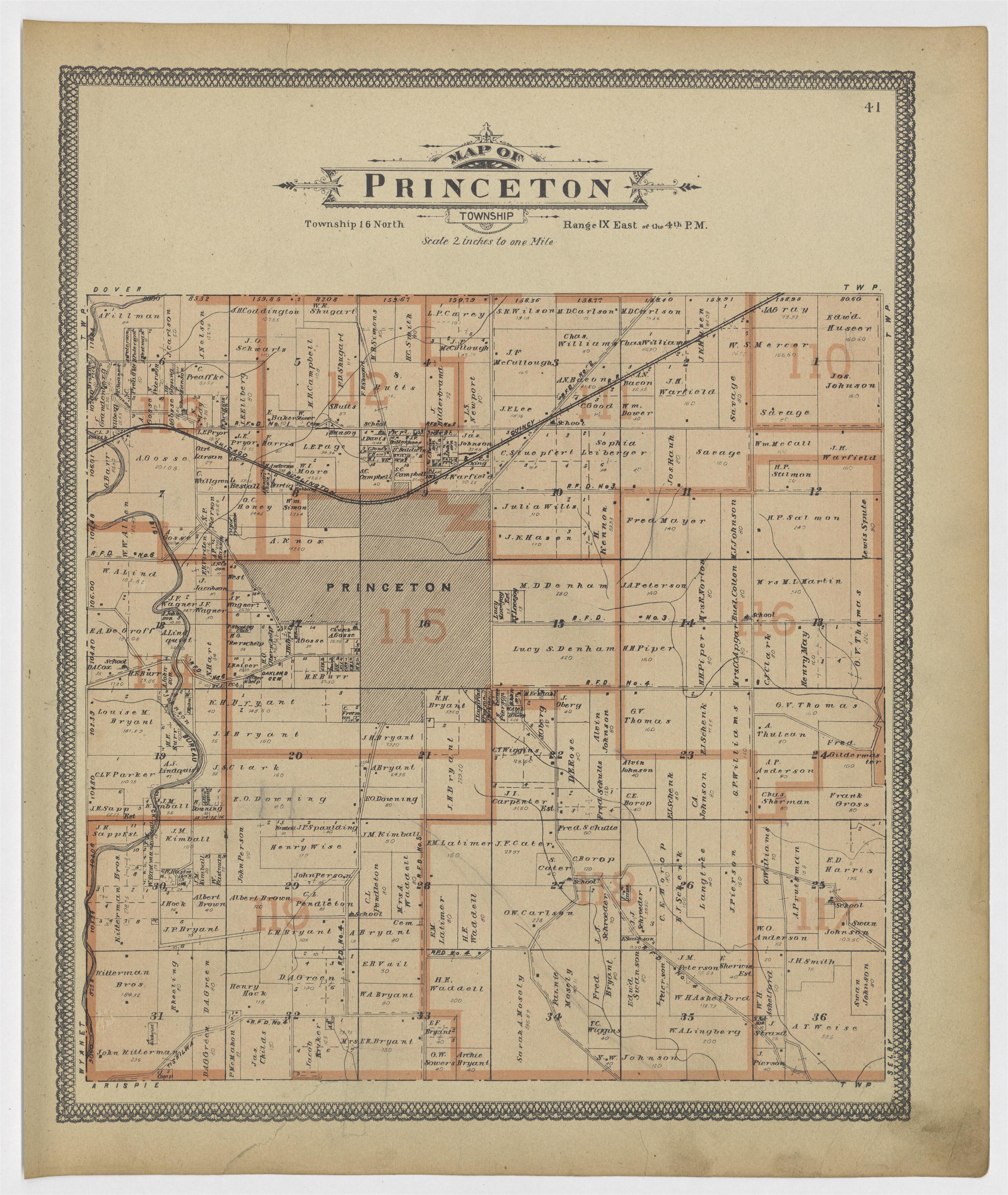 Image 22 of 20th Century Atlas of Bureau County, Illinois from 20th Century Atlas of Bureau County, Illinois : Containing Maps of Villages, Cities and Townships of the County, of the State, United States and World 1905 by Relic Map Company