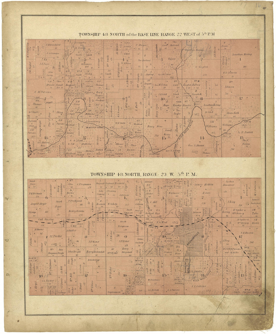 This old map of Missouri, Saline County, was created by Missouri Publishing Co in 1876