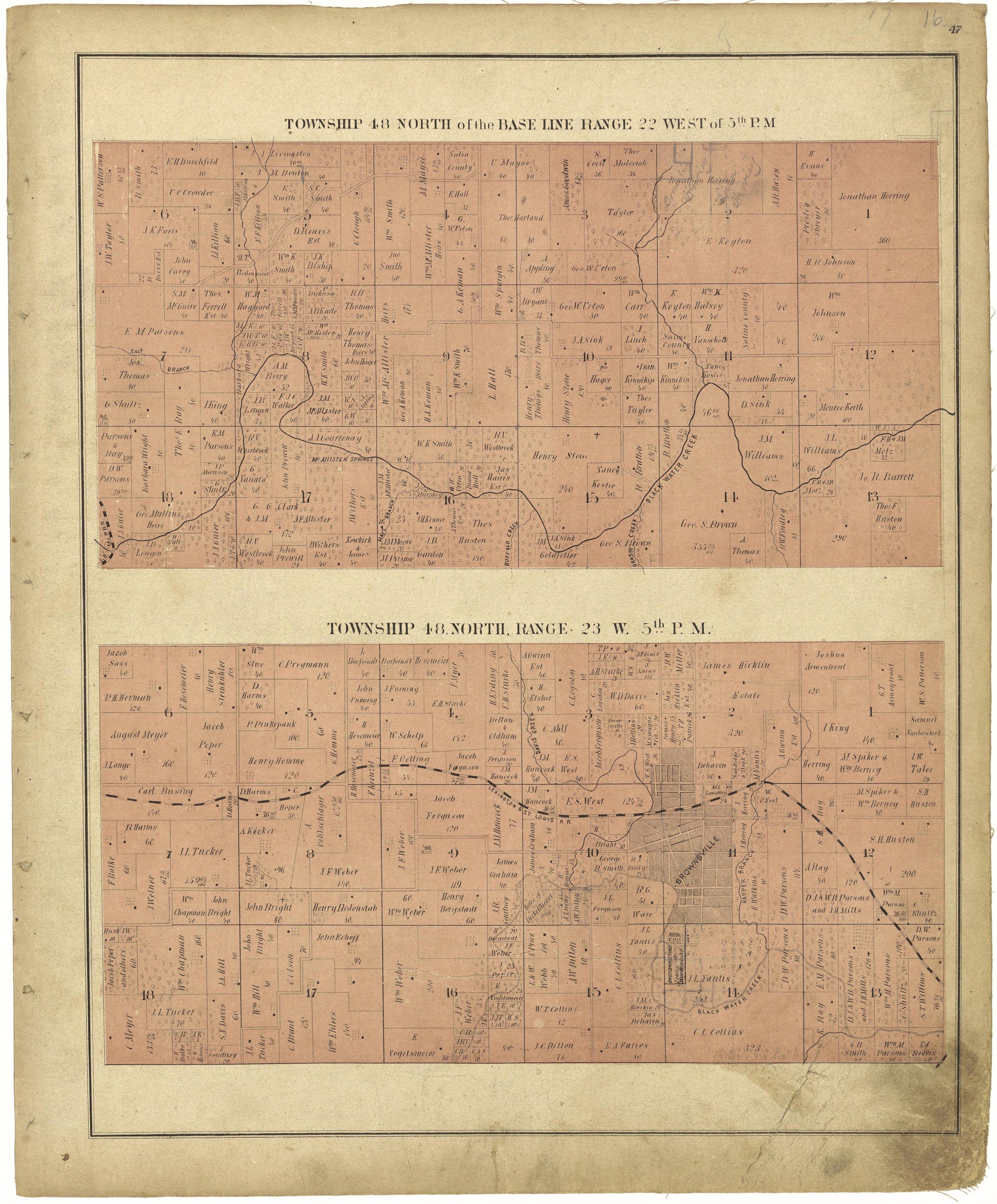 This old map of Missouri, Saline County, was created by Missouri Publishing Co in 1876