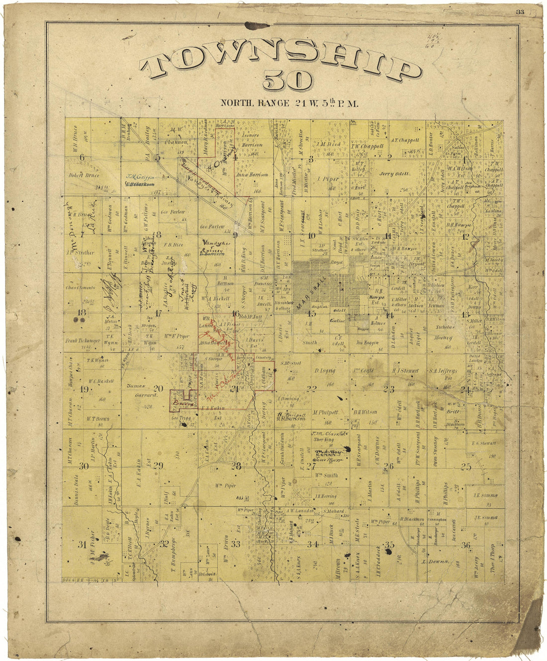 This old map of Missouri, Saline County, was created by Missouri Publishing Co in 1876