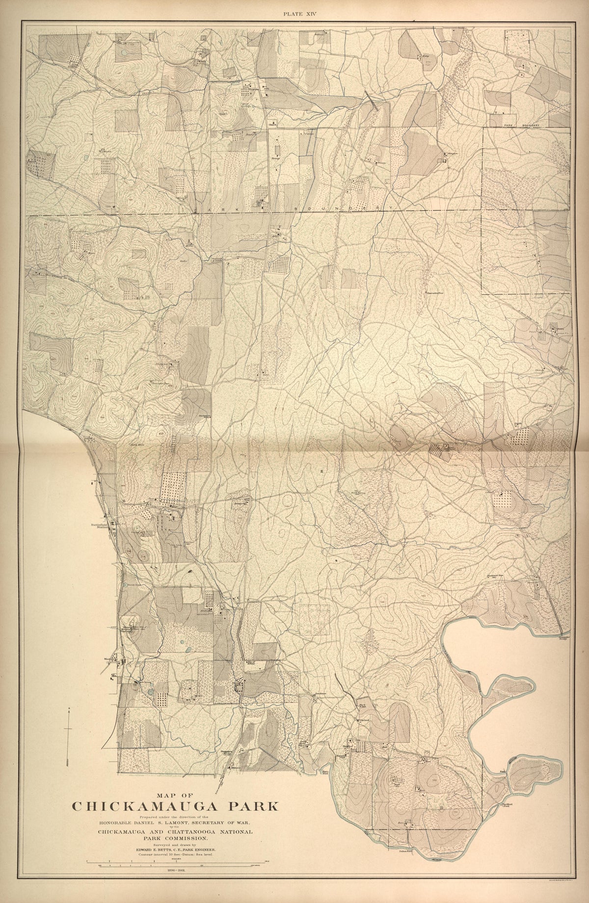 Chickamauga Park from Atlas of the Battlefields of Chickamauga, Chattanooga, and Vicinity 1901 by Relic Map Company