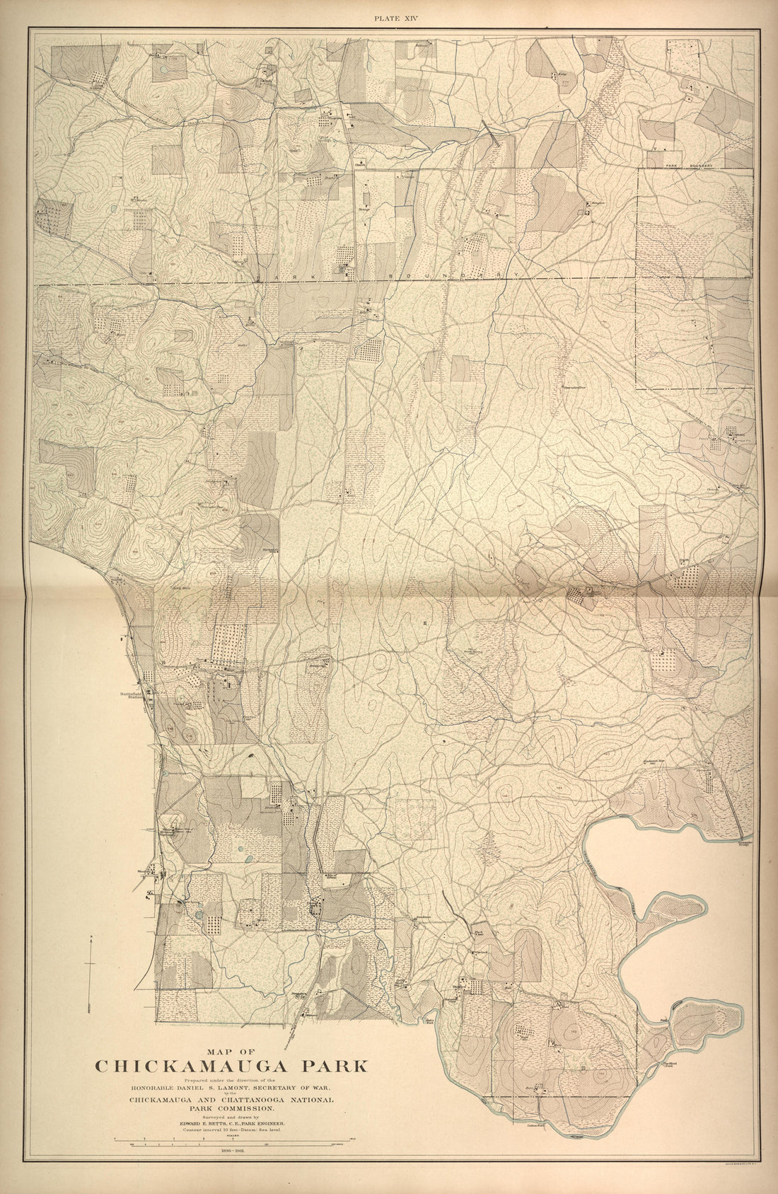 This old map of Chattanooga, Chickamauga, Georgia, Tennessee, was created by United States. Chickamauga and Chattanooga National Park Commission in 1901