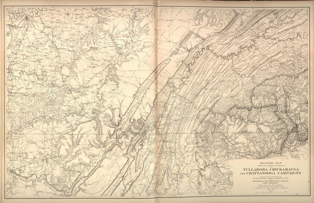 This old map of Chattanooga, Chickamauga, Georgia, Tennessee, was created by United States. Chickamauga and Chattanooga National Park Commission in 1901