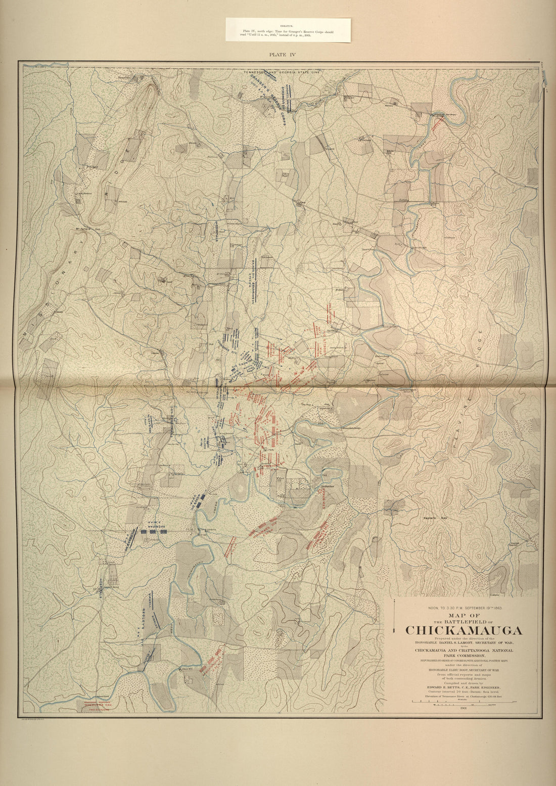 This old map of Chattanooga, Chickamauga, Georgia, Tennessee, was created by United States. Chickamauga and Chattanooga National Park Commission in 1901