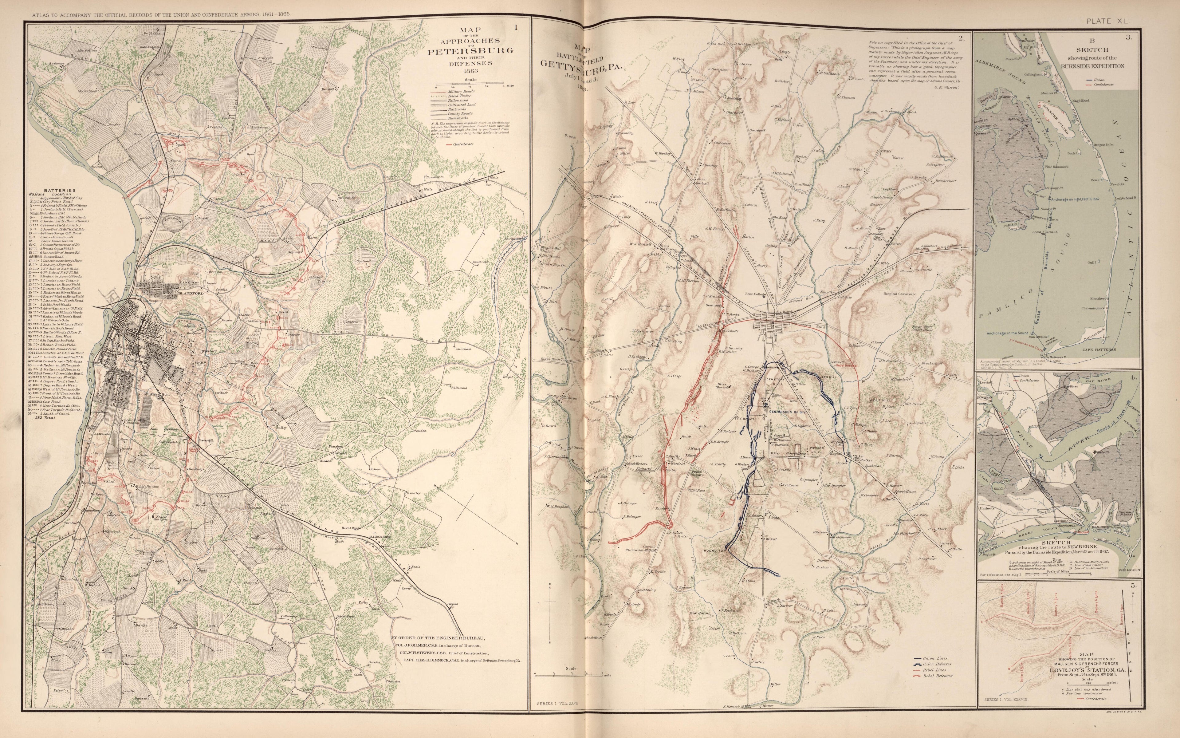 Petersburg, Va.;Gettysburg,Pa.;Lovejoy&