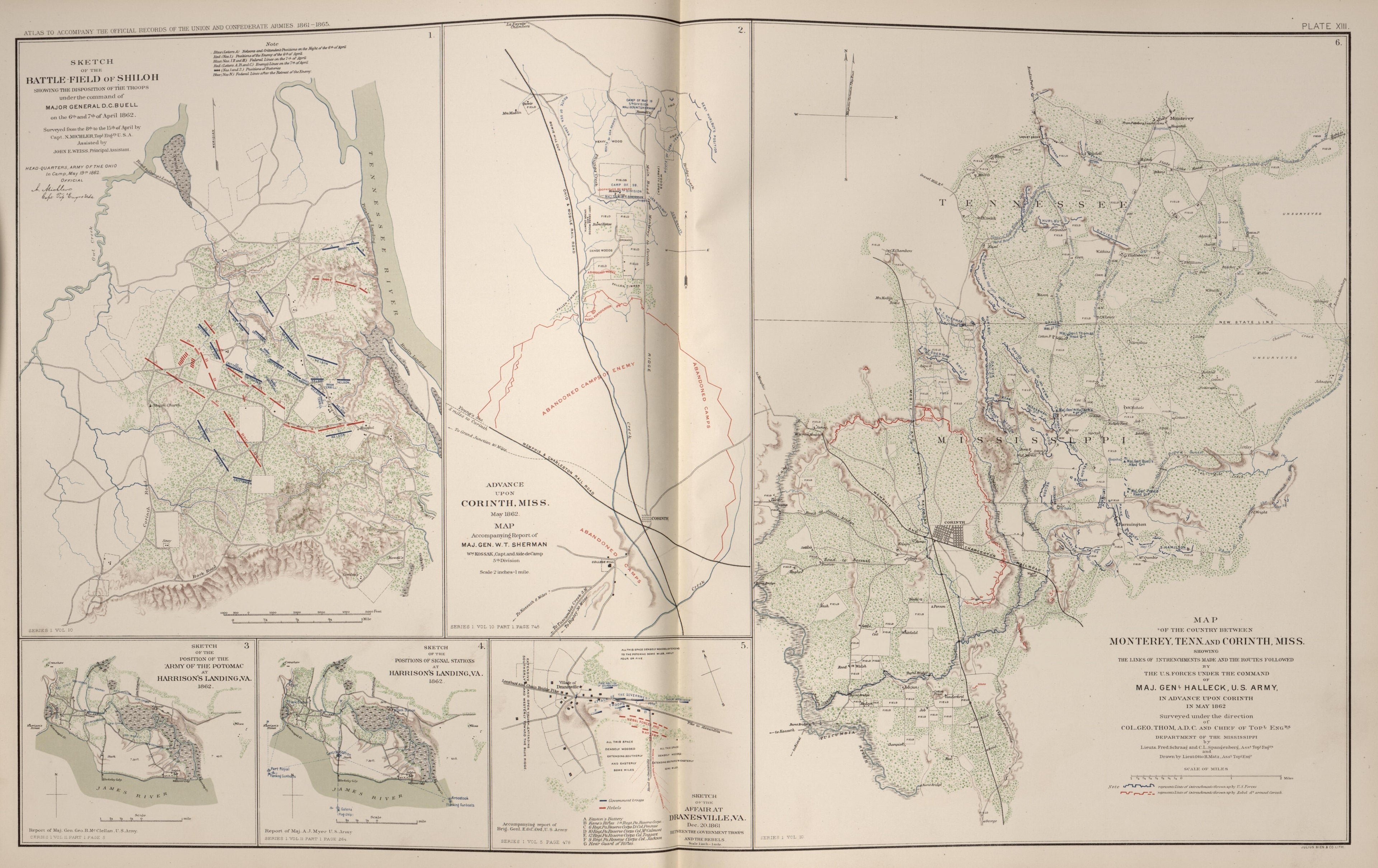 Monterey, Tenn.;Corinth, Miss.;Shiloh, Tenn.; Harrison&