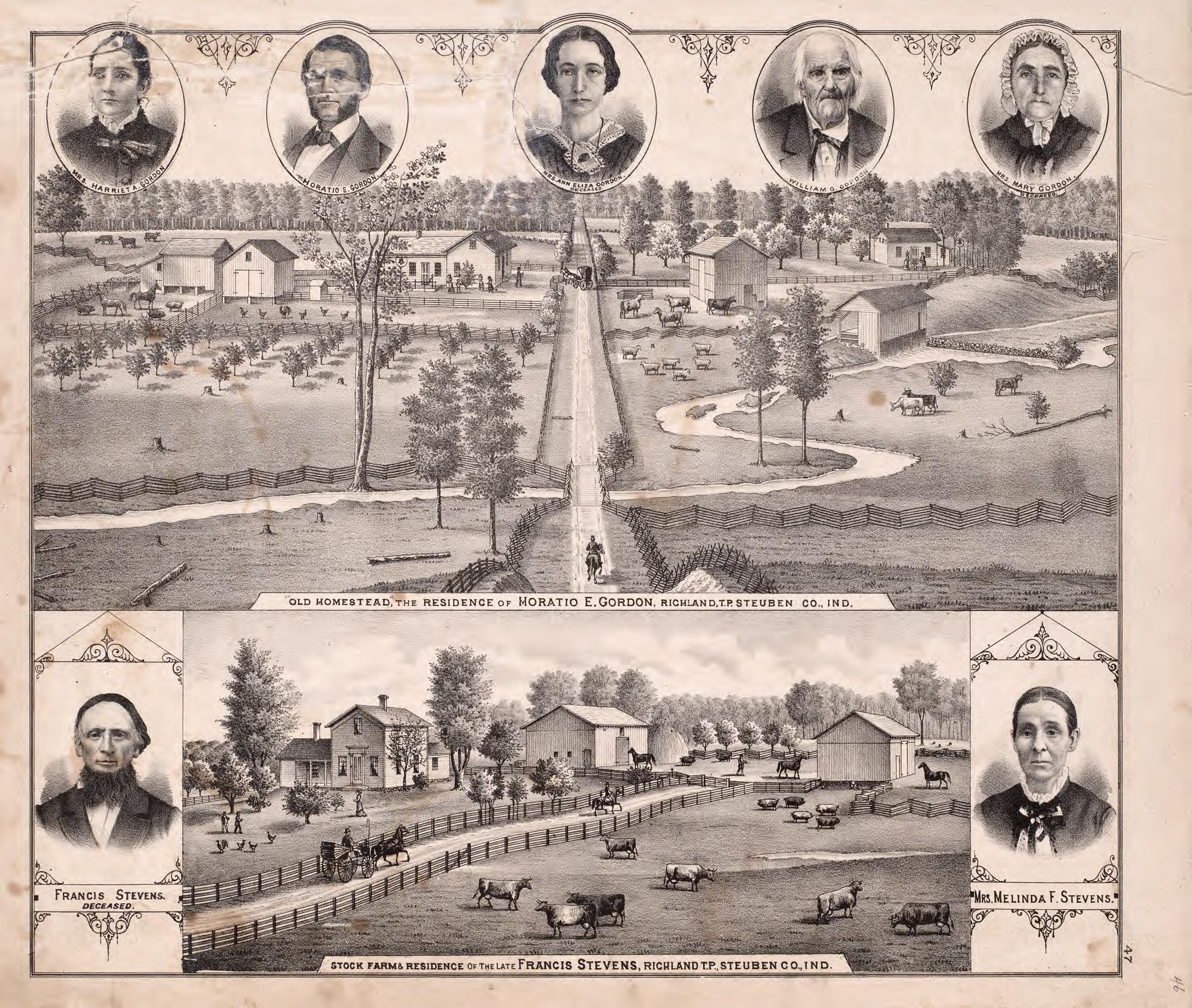 Residences; Portraits from Atlas of Steuben County, Indiana : to Which Are Added Various General Maps, History, Statistics, Illustrations, & C. & C. & C 1880 by Relic Map Company