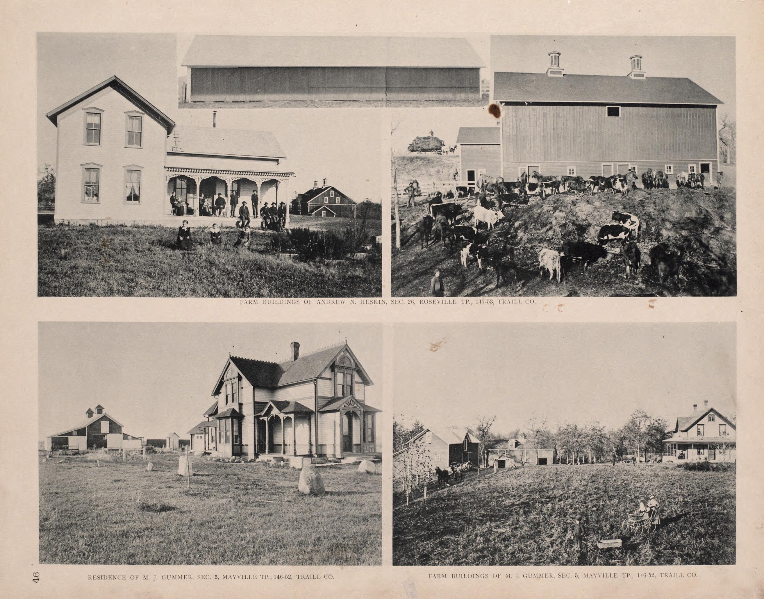 Views of Mayville and Roseville from Illustrated Historical Atlas of Traill and Steele Counties, North Dakota 1892 by Relic Map Company
