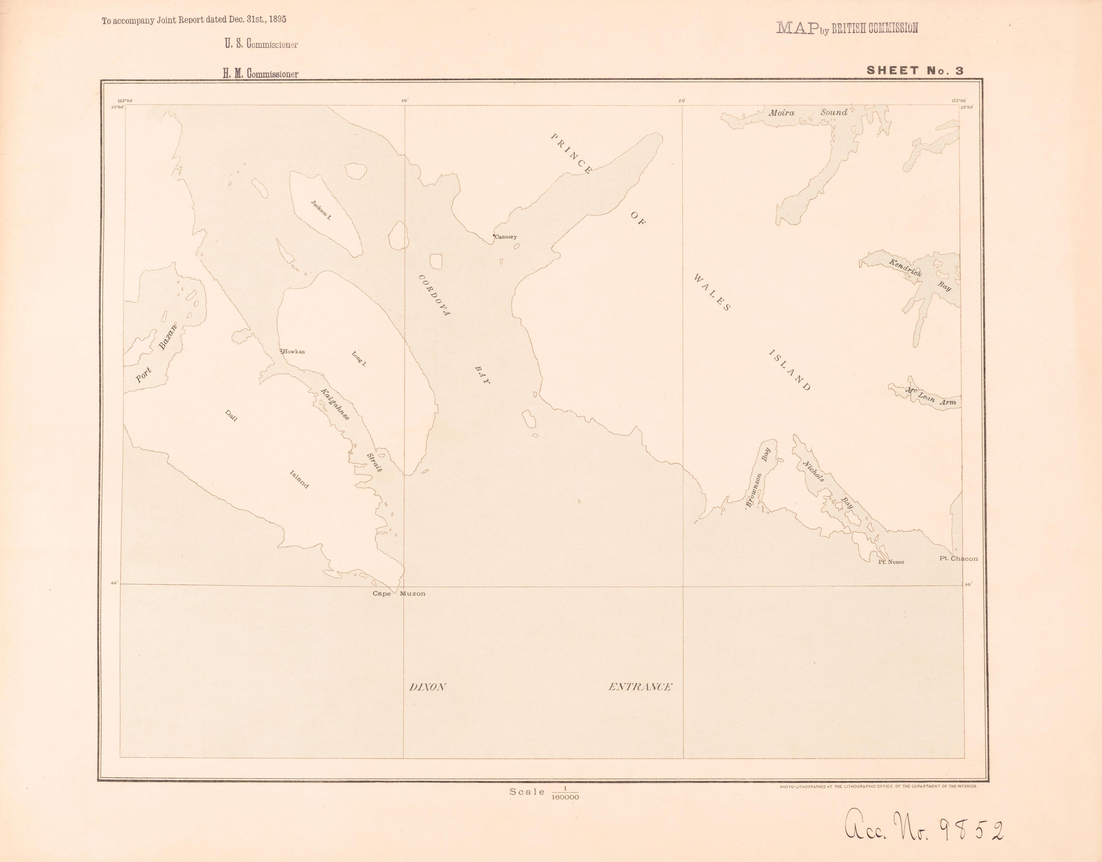 Sheet 3 from Alaskan Boundary Atlas 1895 : Maps of British Commission : to Accompany Joint Report Dated Dec. 31st, 1895 by Relic Map Company