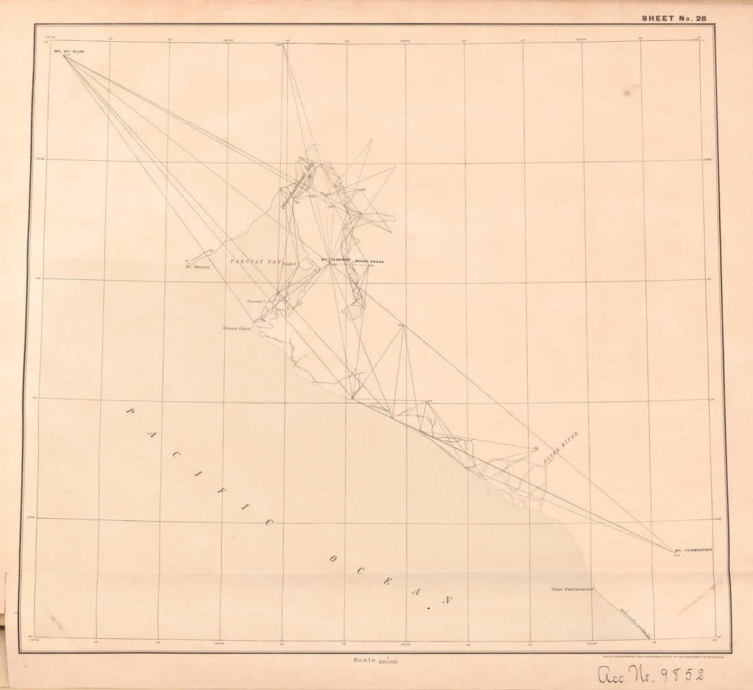 Sheet 28 from Alaskan Boundary Atlas 1895 : Maps of British Commission : to Accompany Joint Report Dated Dec. 31st, 1895 by Relic Map Company