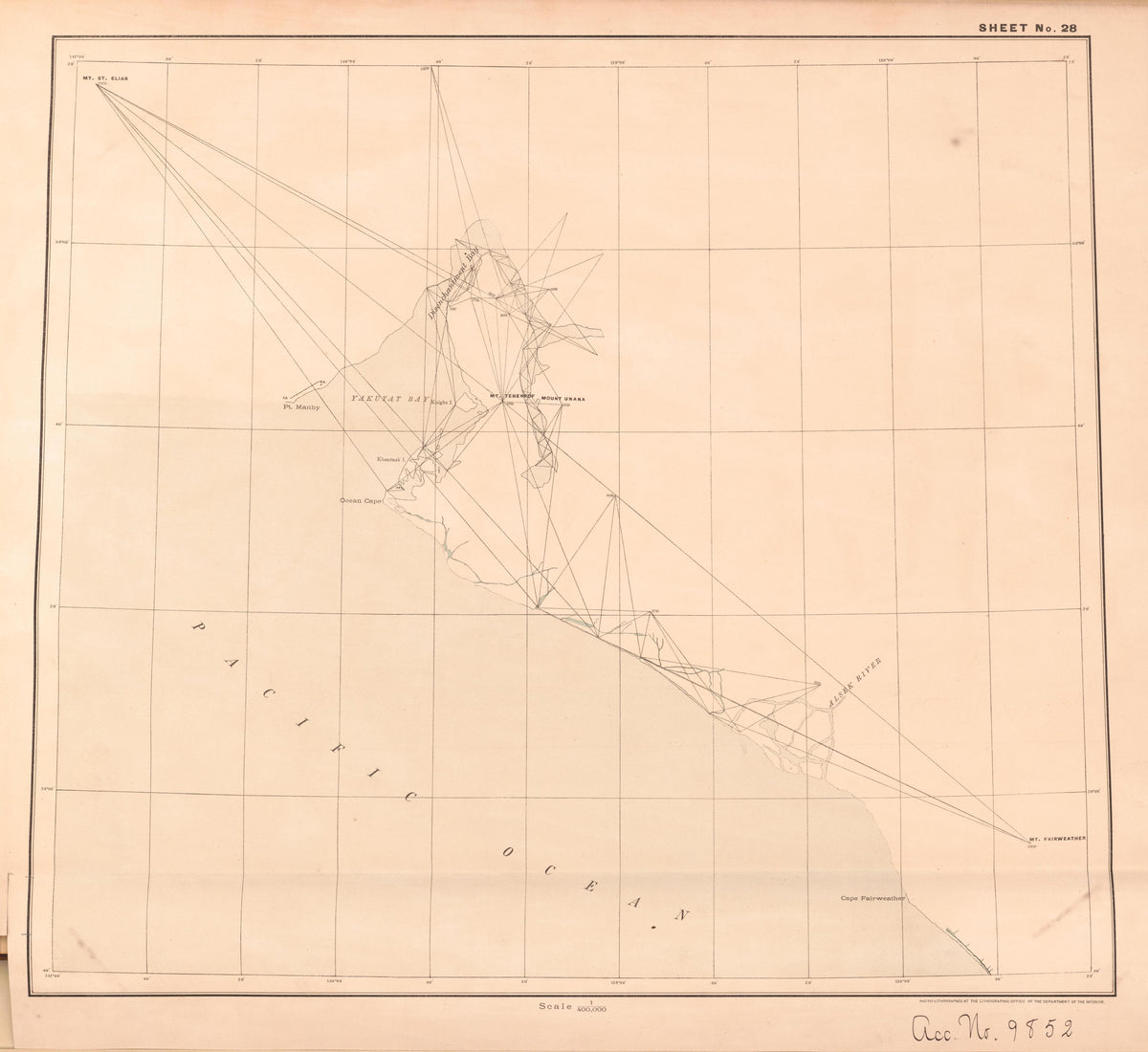 Sheet 28 from Alaskan Boundary Atlas 1895 : Maps of British Commission : to Accompany Joint Report Dated Dec. 31st, 1895 by Relic Map Company