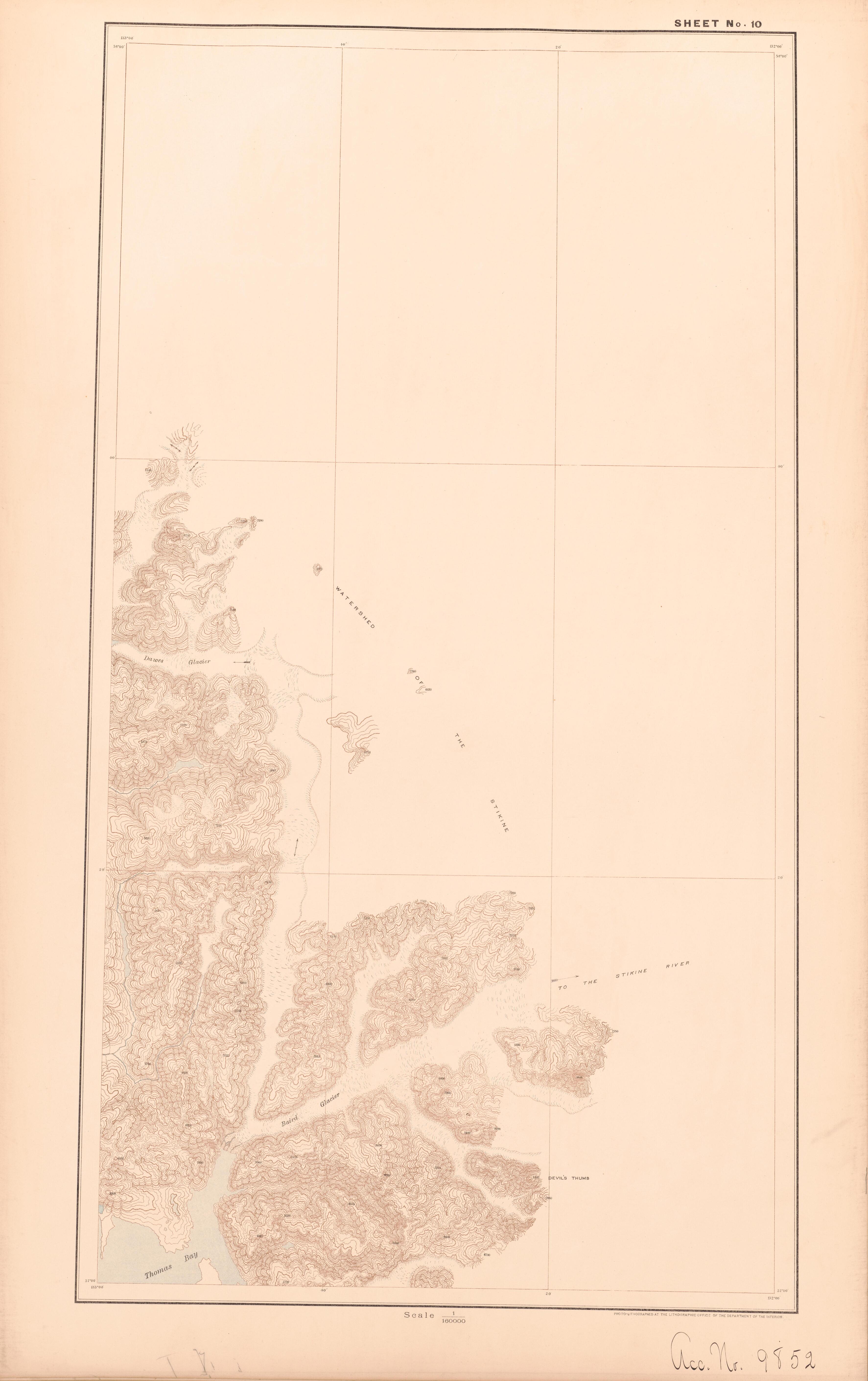 Sheet 10 from Alaskan Boundary Atlas 1895 : Maps of British Commission : to Accompany Joint Report Dated Dec. 31st, 1895 by Relic Map Company