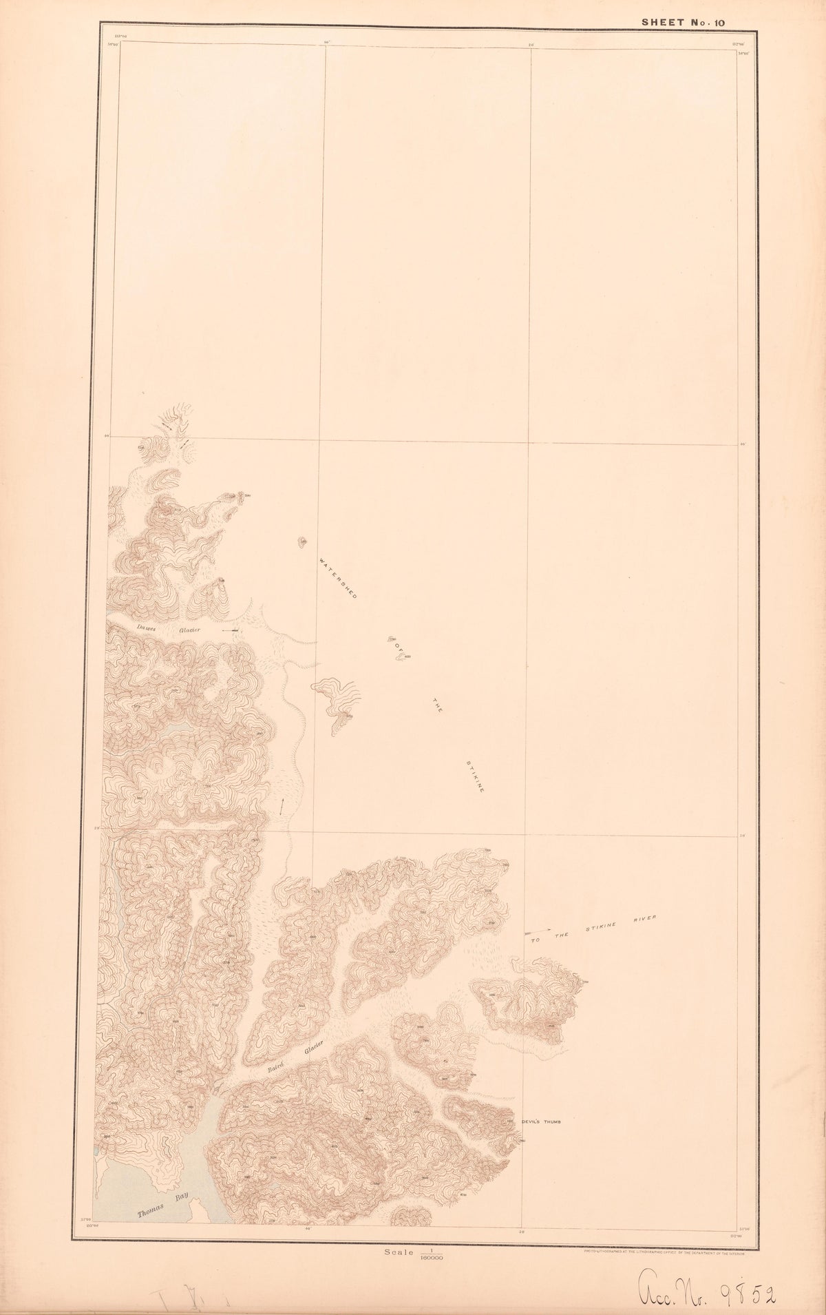 Sheet 10 from Alaskan Boundary Atlas 1895 : Maps of British Commission : to Accompany Joint Report Dated Dec. 31st, 1895 by Relic Map Company