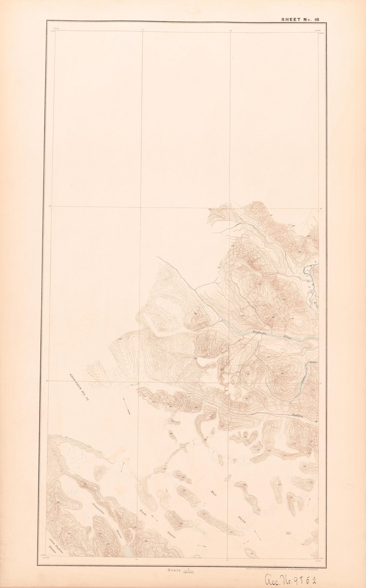 Sheet 18 from Alaskan Boundary Atlas 1895 : Maps of British Commission : to Accompany Joint Report Dated Dec. 31st, 1895 by Relic Map Company