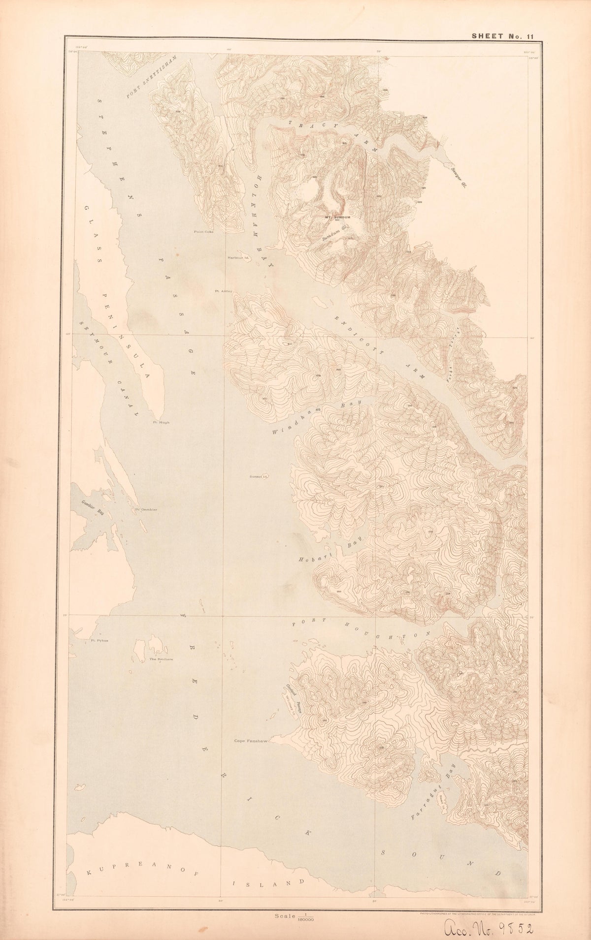 Sheet 11 from Alaskan Boundary Atlas 1895 : Maps of British Commission : to Accompany Joint Report Dated Dec. 31st, 1895 by Relic Map Company