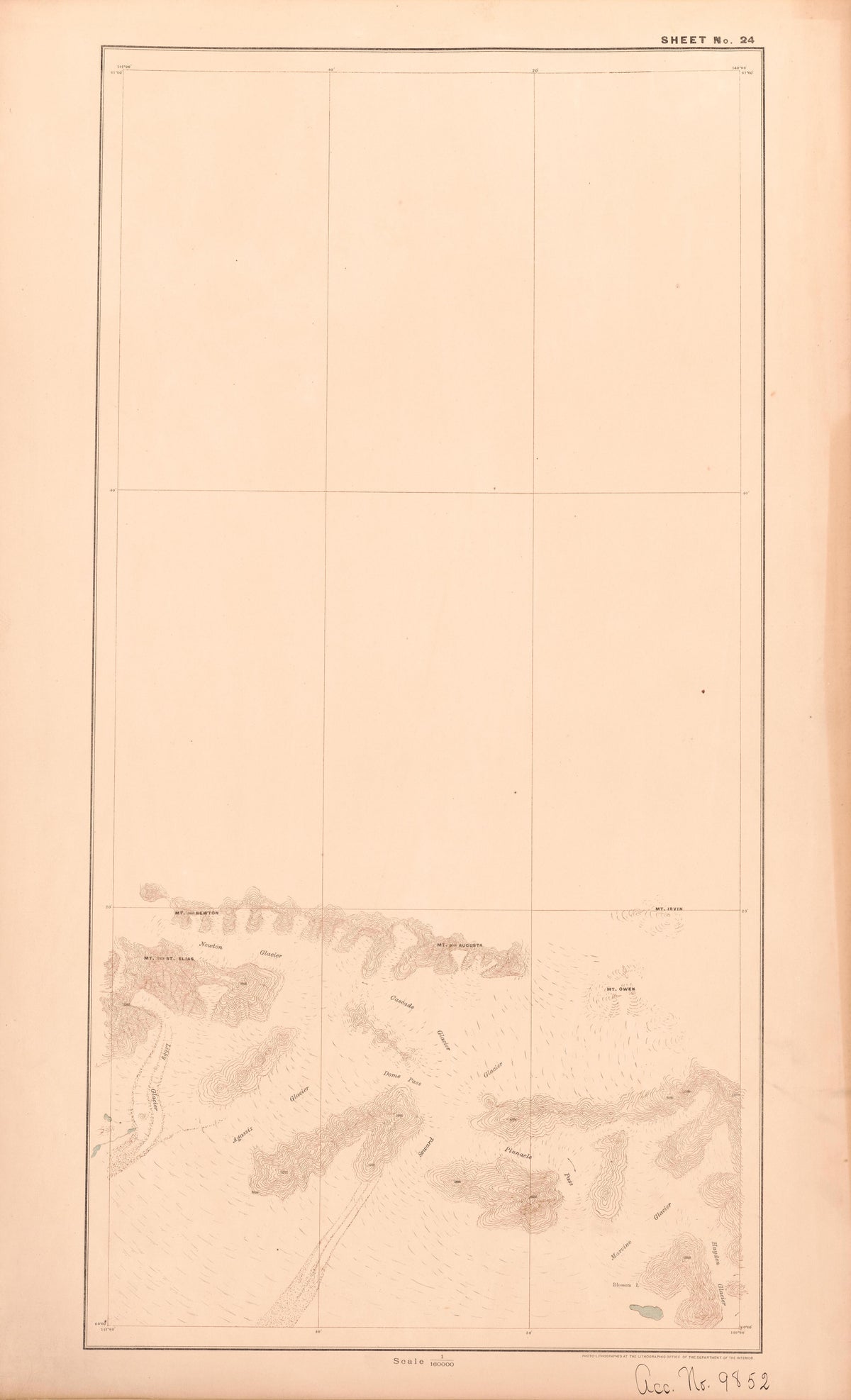 Sheet 24 from Alaskan Boundary Atlas 1895 : Maps of British Commission : to Accompany Joint Report Dated Dec. 31st, 1895 by Relic Map Company