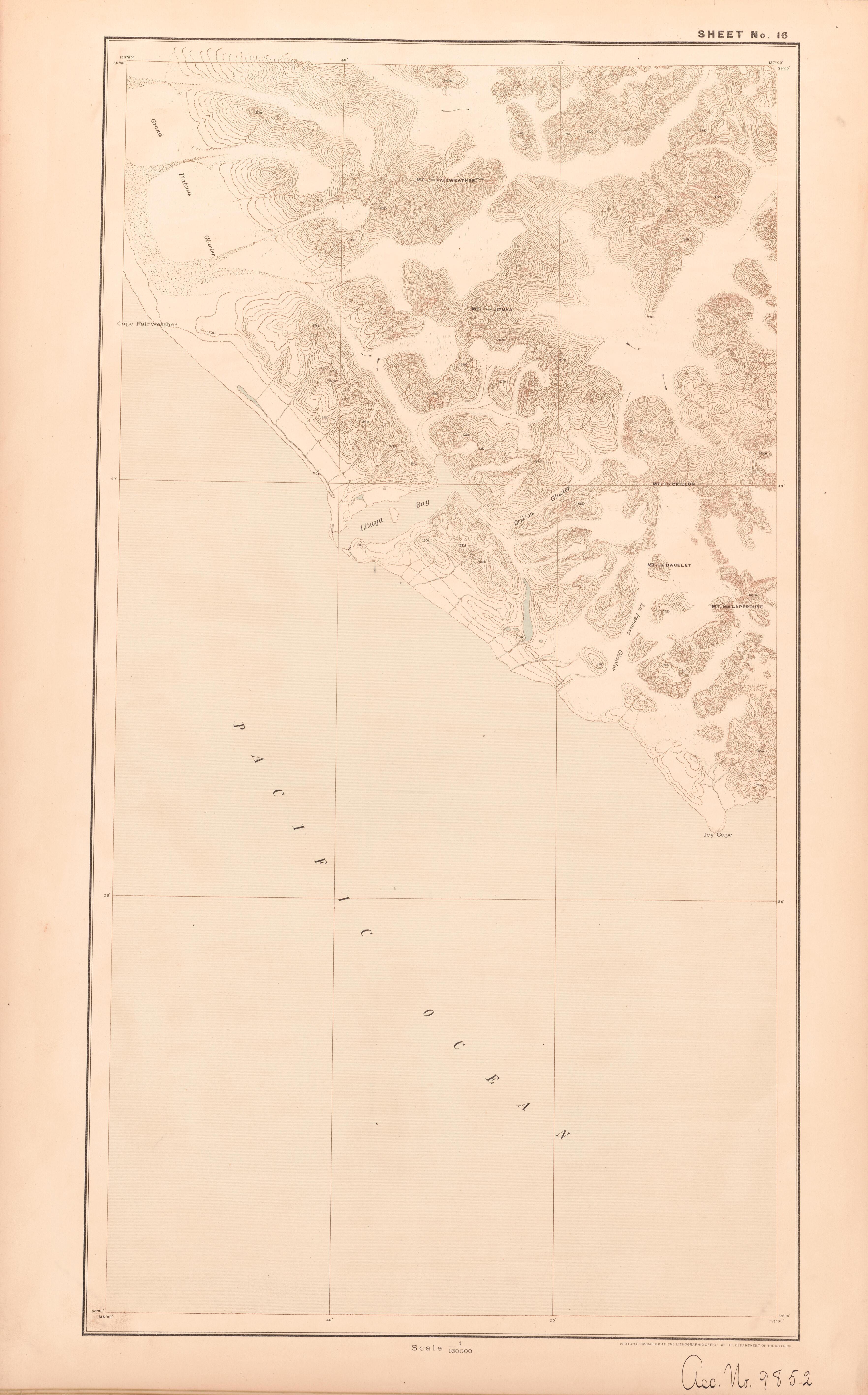 Sheet 16 from Alaskan Boundary Atlas 1895 : Maps of British Commission : to Accompany Joint Report Dated Dec. 31st, 1895 by Relic Map Company