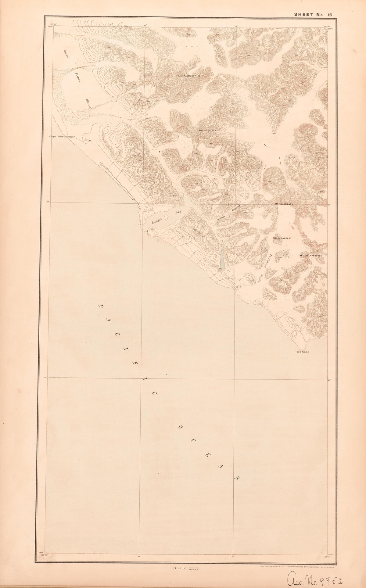 Sheet 16 from Alaskan Boundary Atlas 1895 : Maps of British Commission : to Accompany Joint Report Dated Dec. 31st, 1895 by Relic Map Company